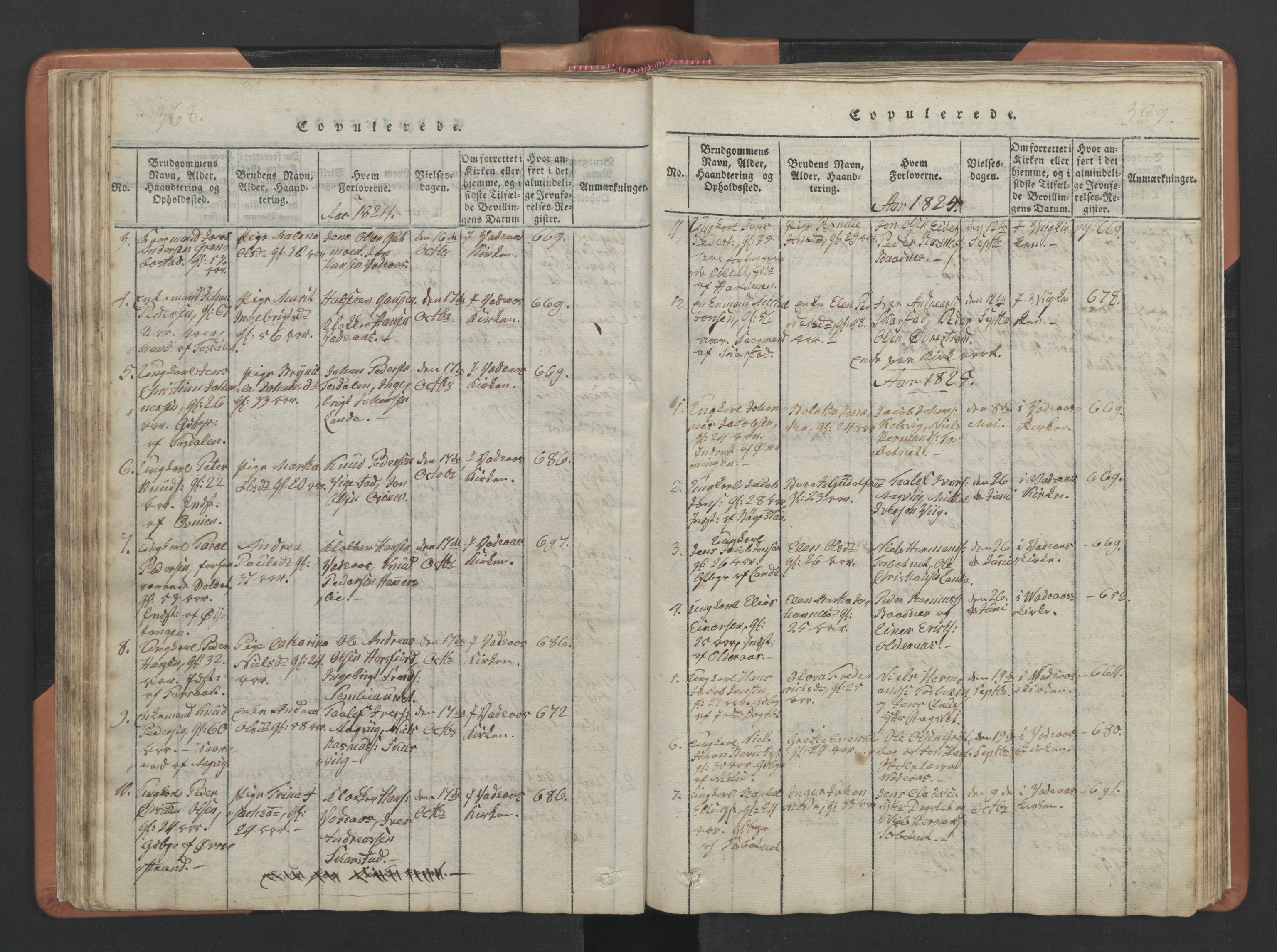 Ministerialprotokoller, klokkerbøker og fødselsregistre - Nordland, SAT/A-1459/810/L0157: Parish register (copy) no. 810C01, 1819-1842, p. 368-369