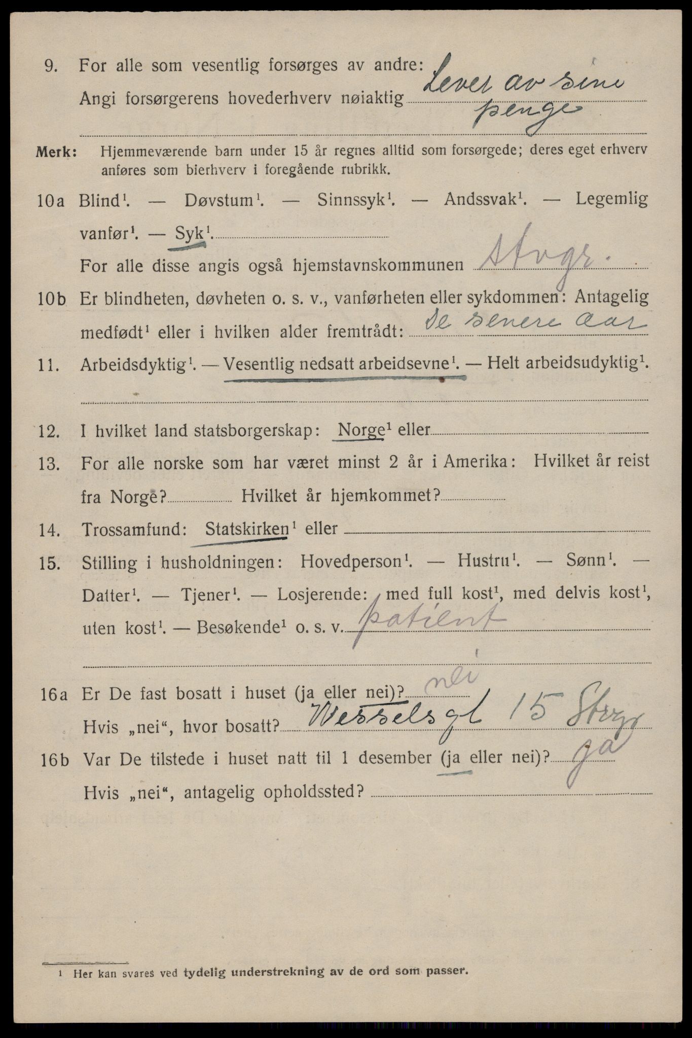 SAST, 1920 census for Stavanger, 1920, p. 110591
