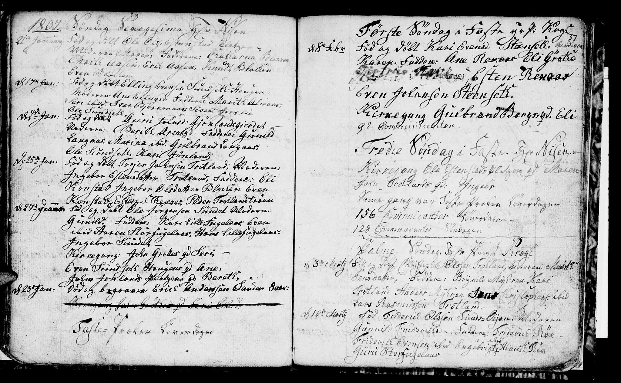 Ministerialprotokoller, klokkerbøker og fødselsregistre - Sør-Trøndelag, SAT/A-1456/694/L1129: Parish register (copy) no. 694C01, 1793-1815, p. 37