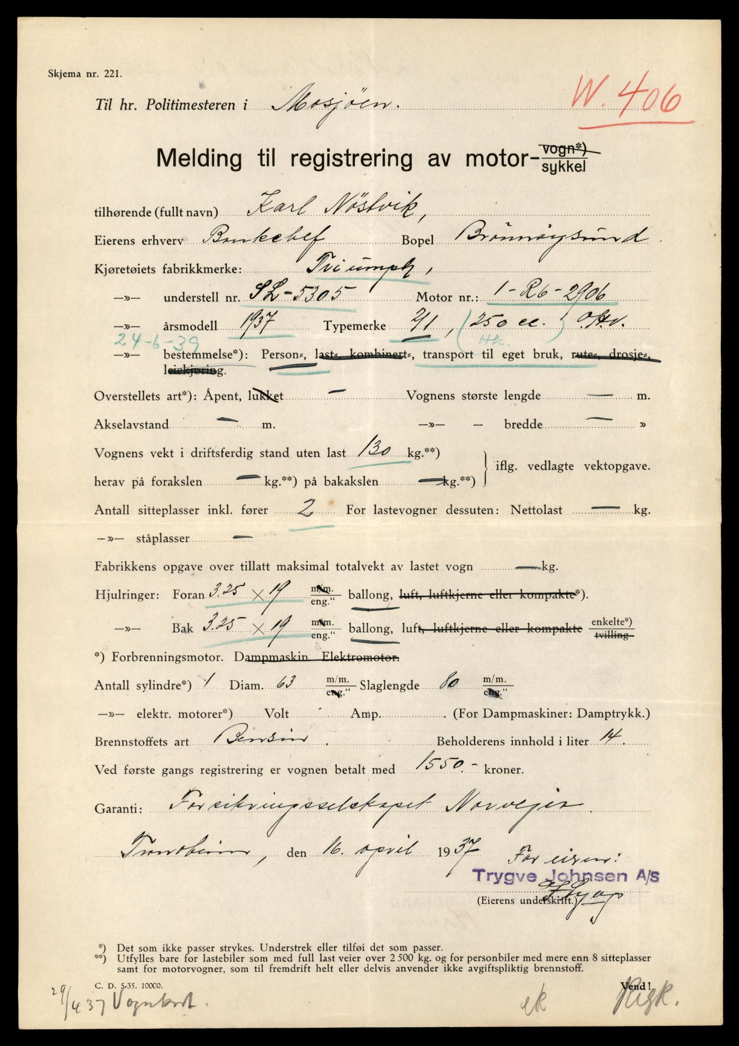 Møre og Romsdal vegkontor - Ålesund trafikkstasjon, AV/SAT-A-4099/F/Fe/L0037: Registreringskort for kjøretøy T 13031 - T 13179, 1927-1998, p. 675
