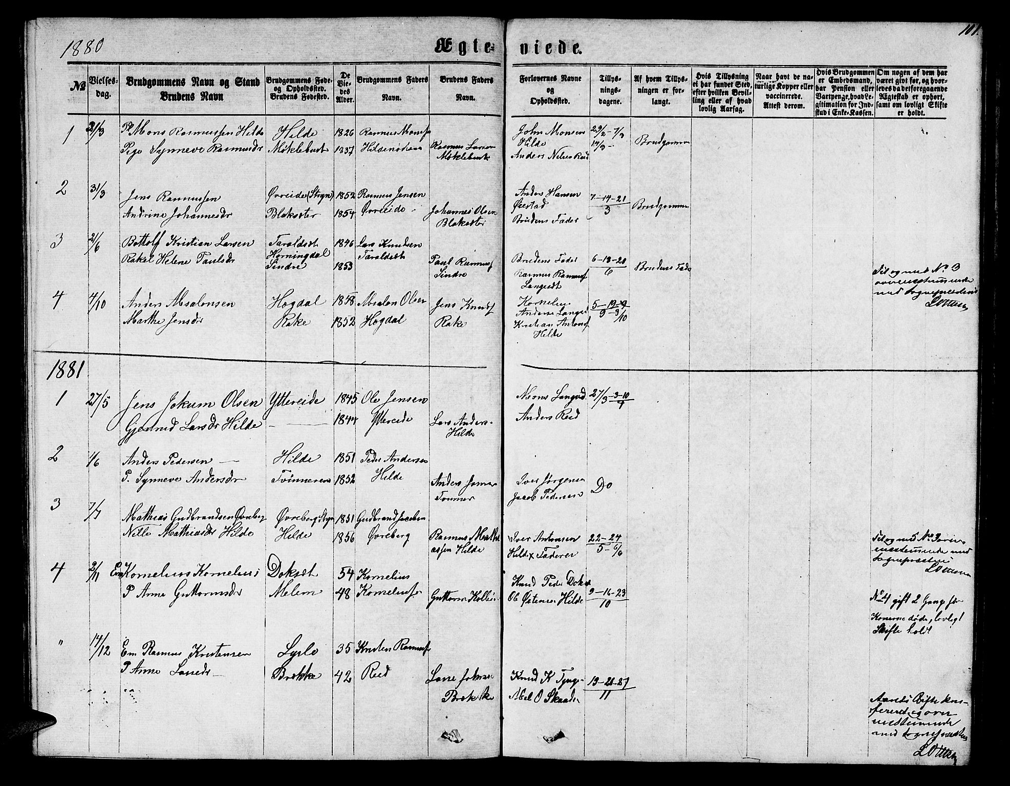 Innvik sokneprestembete, AV/SAB-A-80501: Parish register (copy) no. A 2, 1864-1885, p. 101