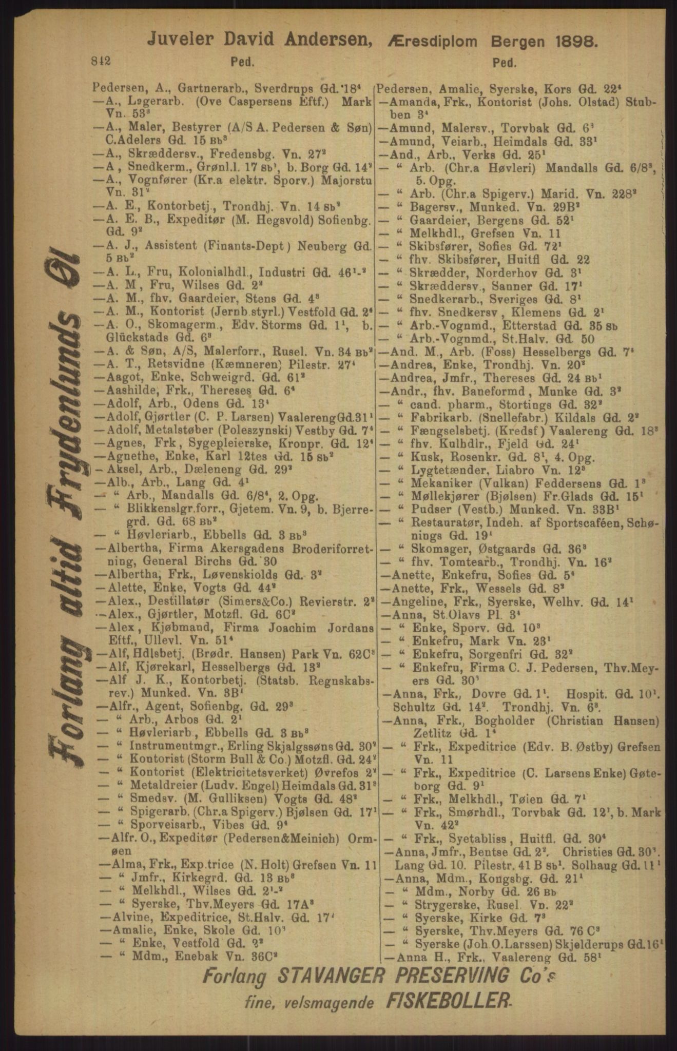 Kristiania/Oslo adressebok, PUBL/-, 1911, p. 842