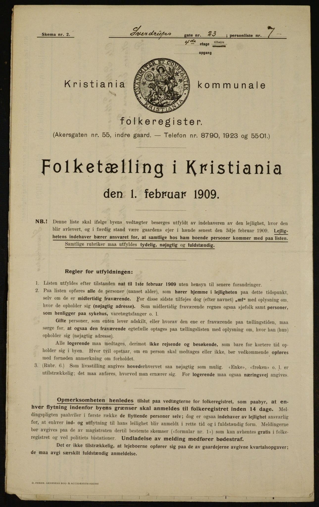 OBA, Municipal Census 1909 for Kristiania, 1909, p. 95670