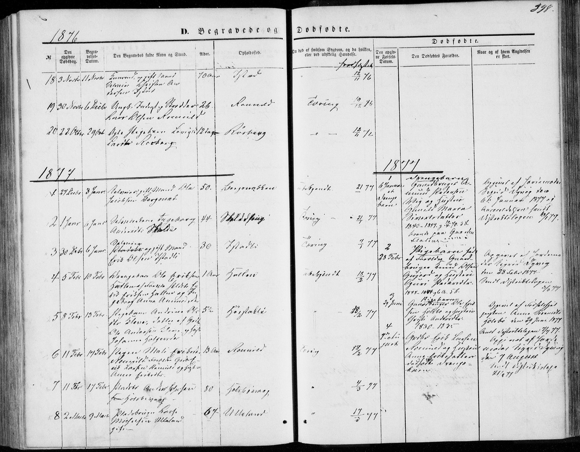 Ministerialprotokoller, klokkerbøker og fødselsregistre - Møre og Romsdal, SAT/A-1454/557/L0681: Parish register (official) no. 557A03, 1869-1886, p. 398