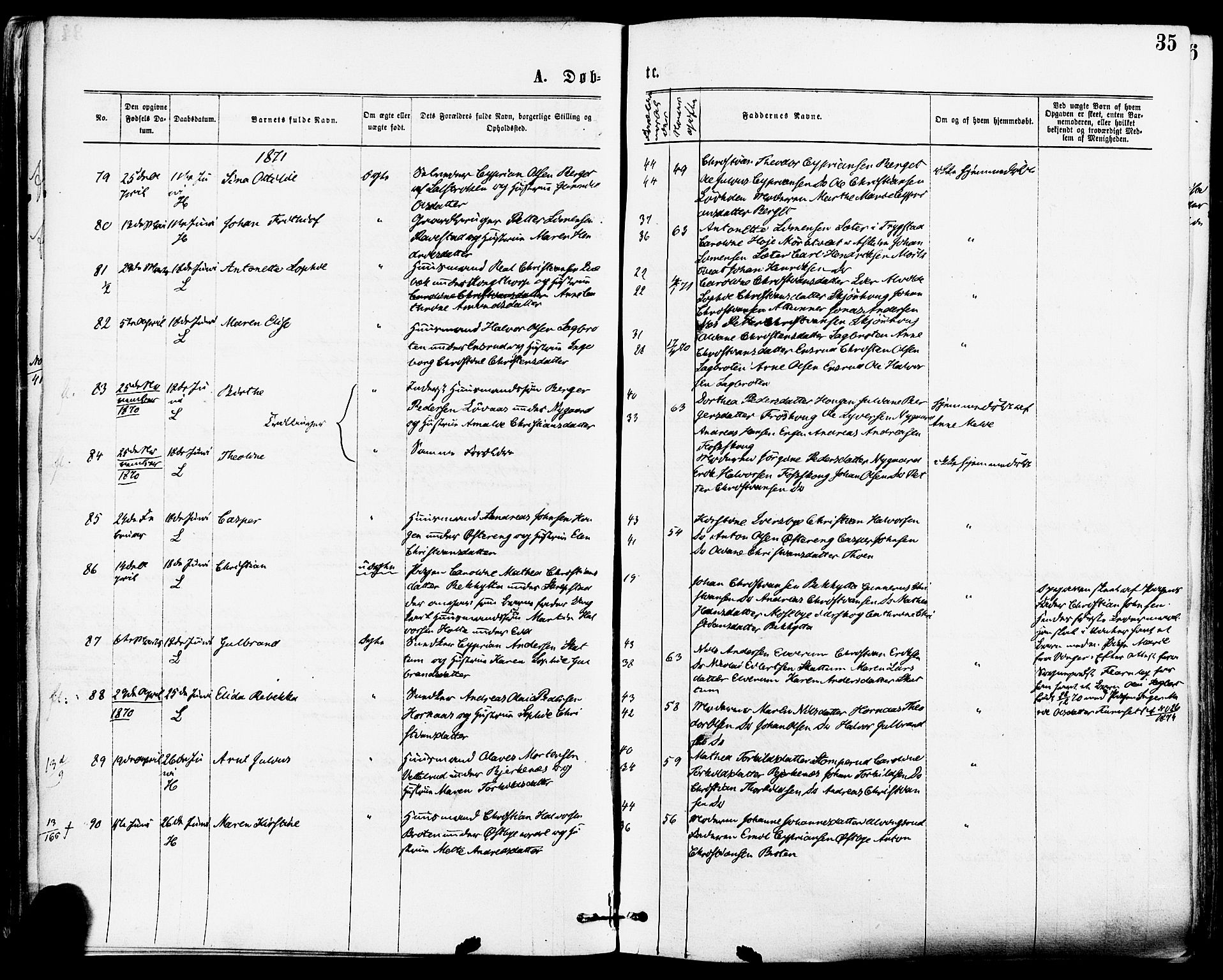 Høland prestekontor Kirkebøker, AV/SAO-A-10346a/F/Fa/L0012.a: Parish register (official) no. I 12A, 1869-1879, p. 35