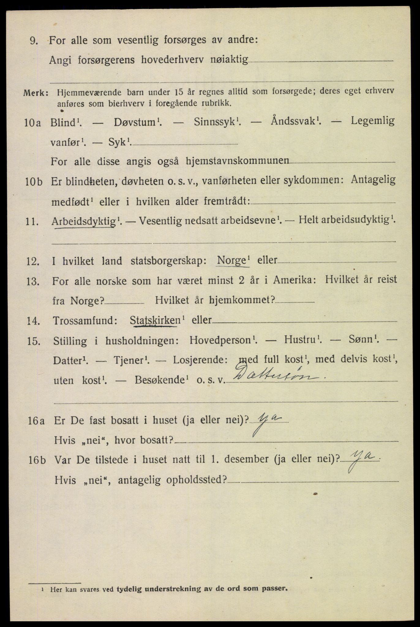 SAH, 1920 census for Lom, 1920, p. 1765