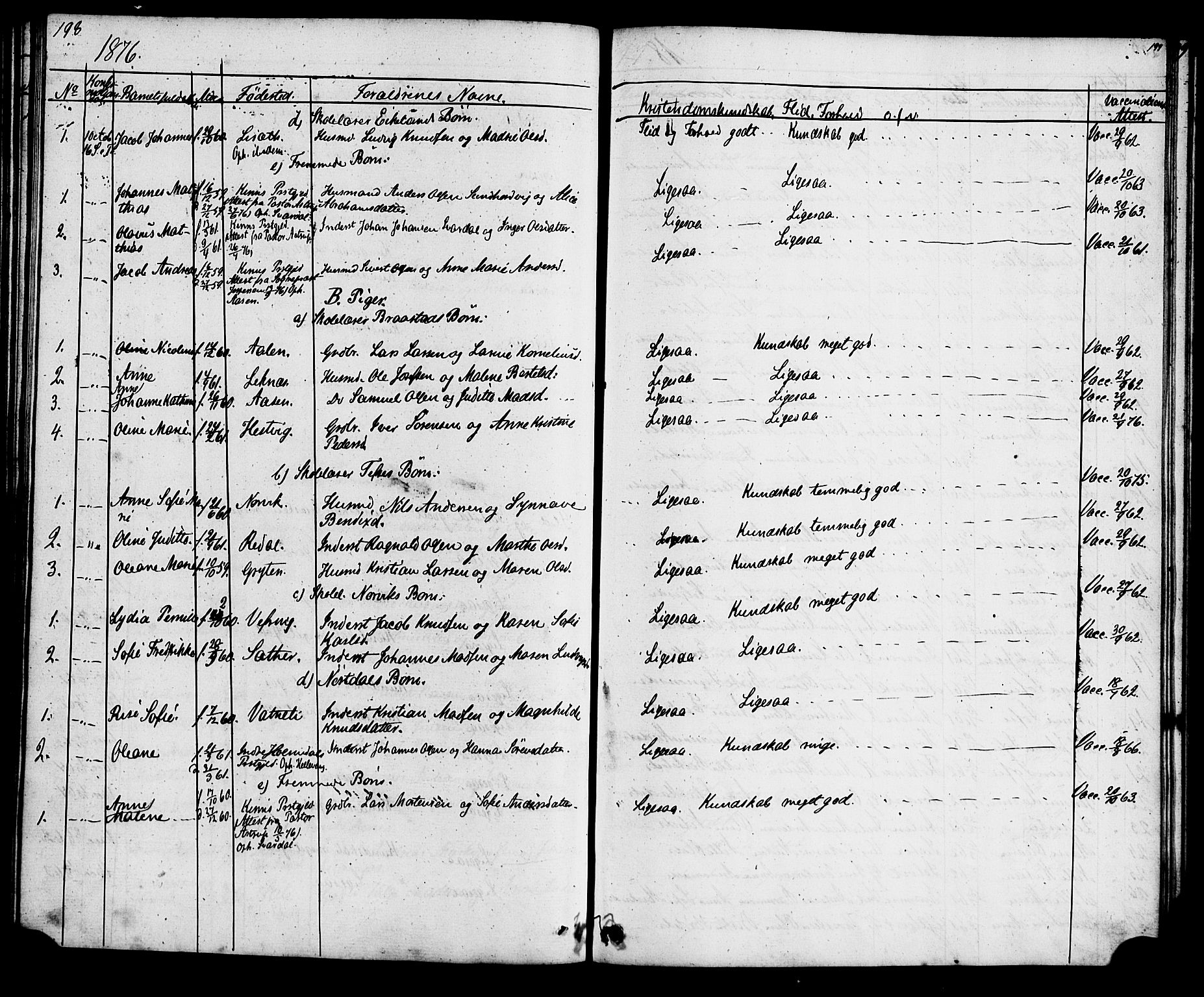 Førde sokneprestembete, SAB/A-79901: Curate's parish register no. A 1, 1870-1881, p. 198-199