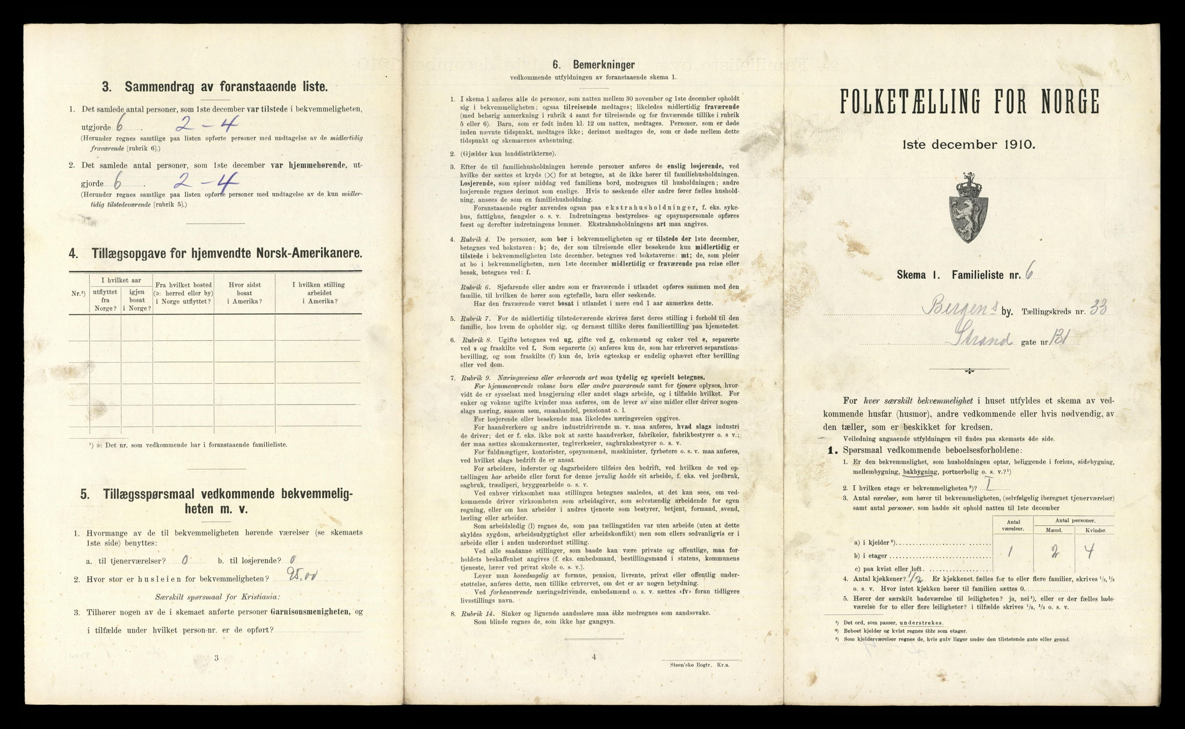 RA, 1910 census for Bergen, 1910, p. 10945