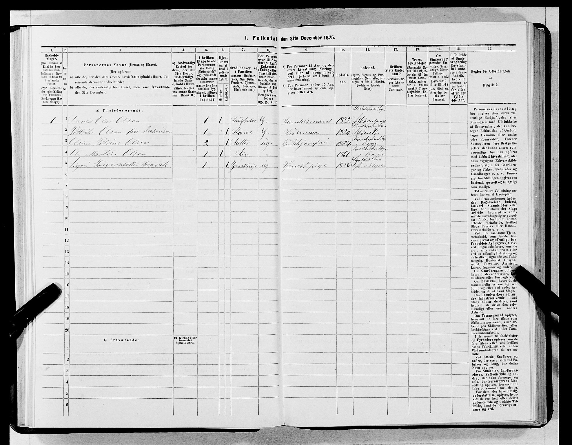 SAB, 1875 census for 1301 Bergen, 1875, p. 5008