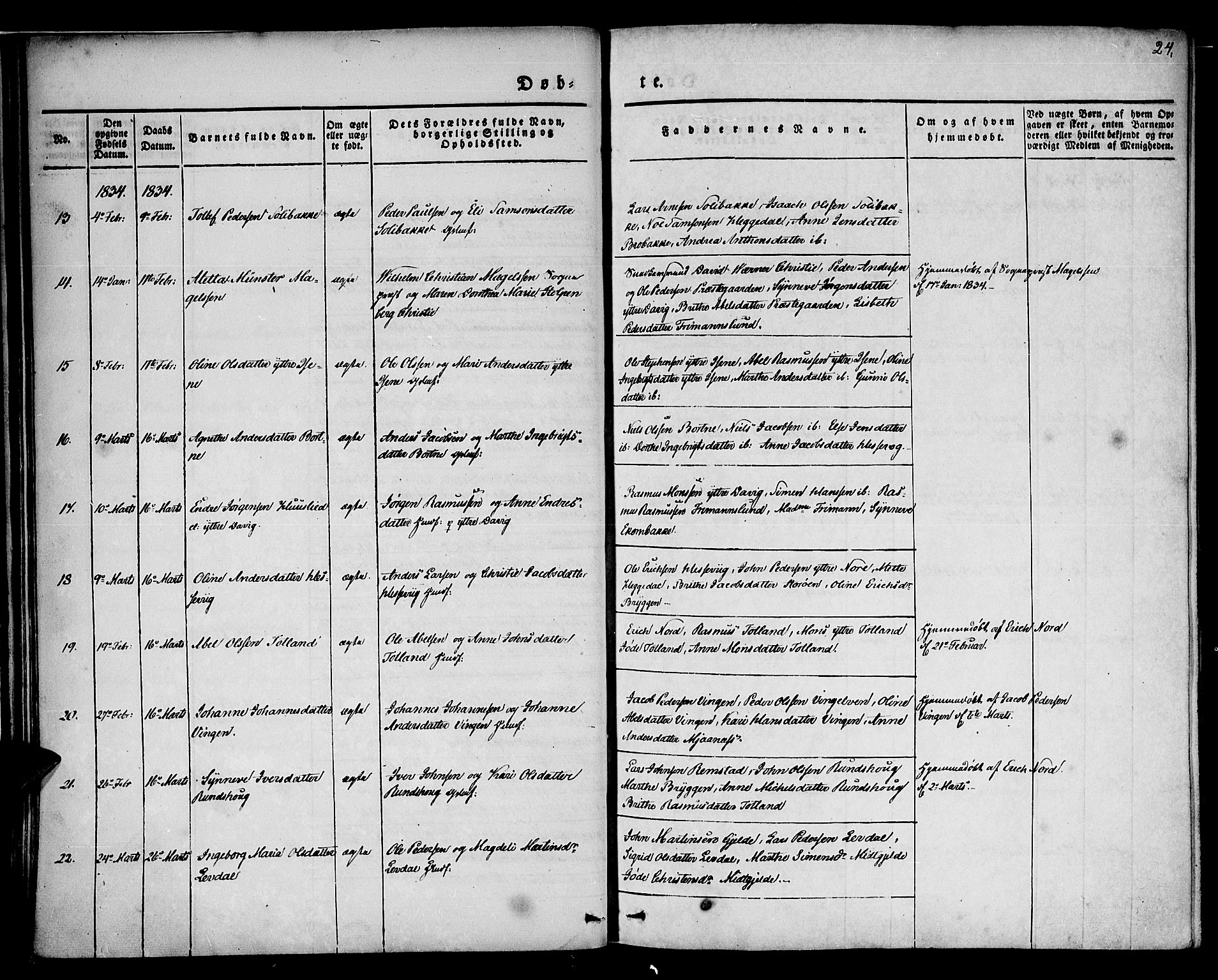 Davik sokneprestembete, AV/SAB-A-79701/H/Haa/Haaa/L0004: Parish register (official) no. A 4, 1830-1849, p. 24