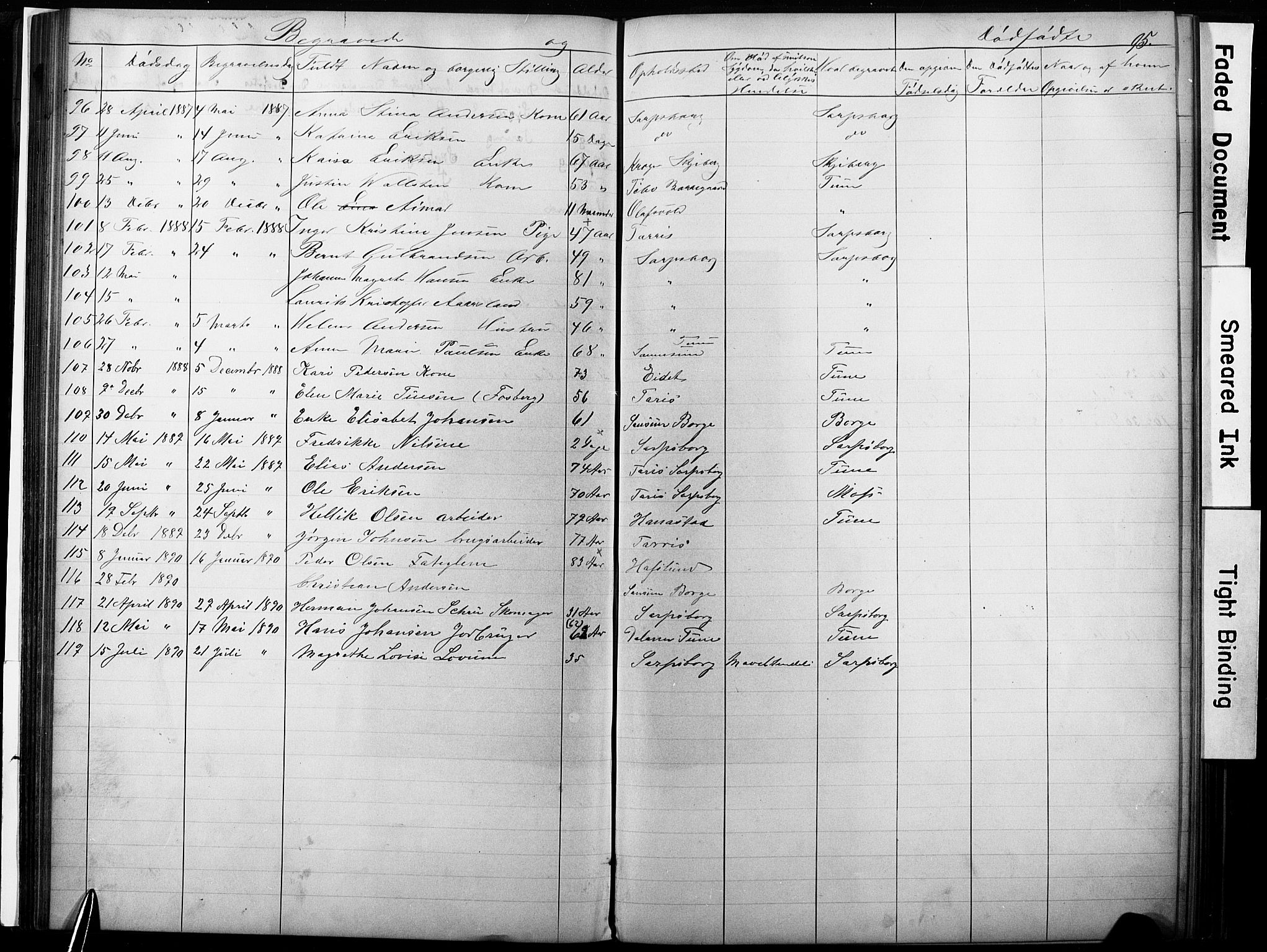 Sarpsborg metodistkirke, AV/SAO-PAO-0233/A/L0002: Dissenter register no. 2, 1856-1890, p. 95