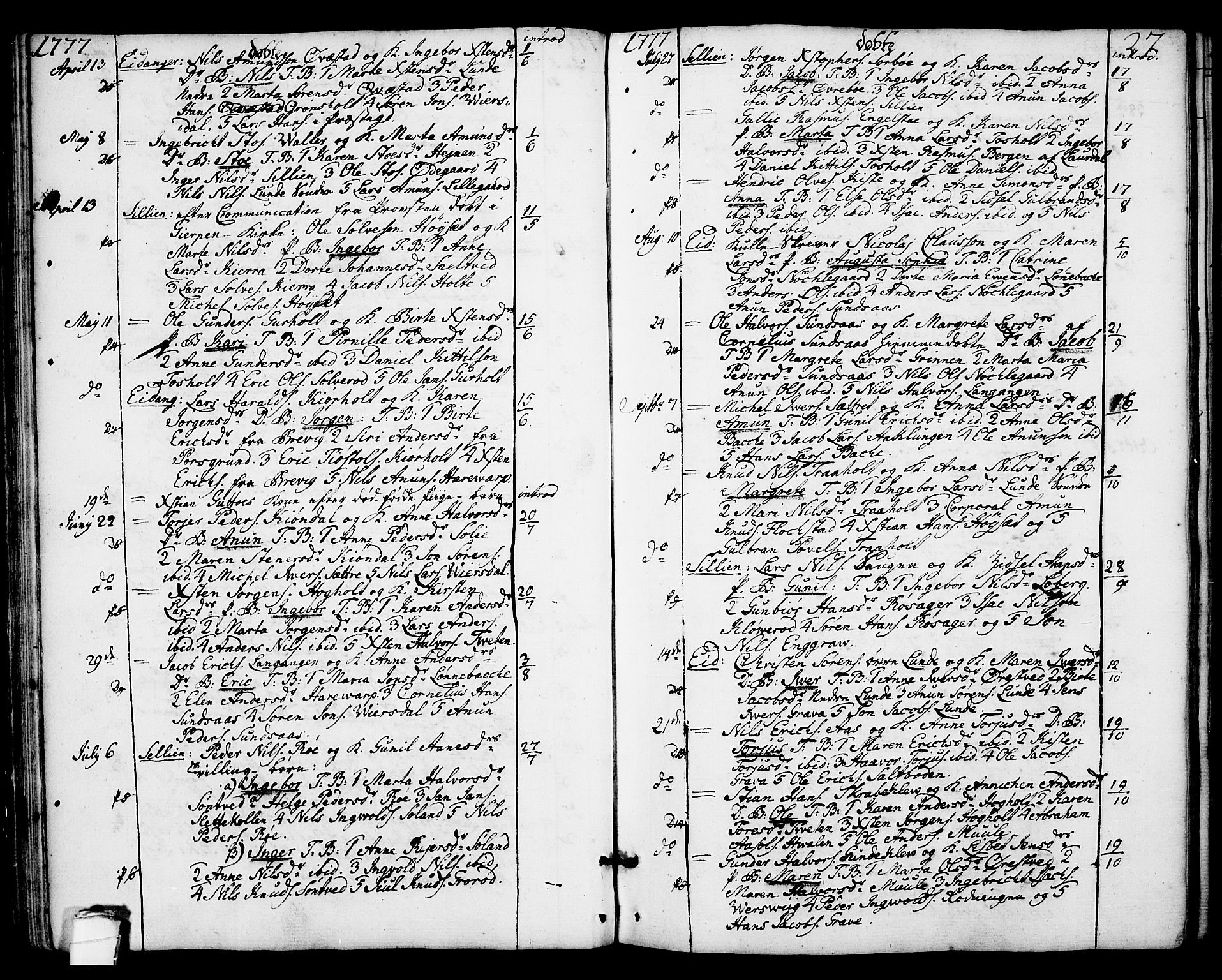 Eidanger kirkebøker, SAKO/A-261/F/Fa/L0006: Parish register (official) no. 6, 1764-1814, p. 27