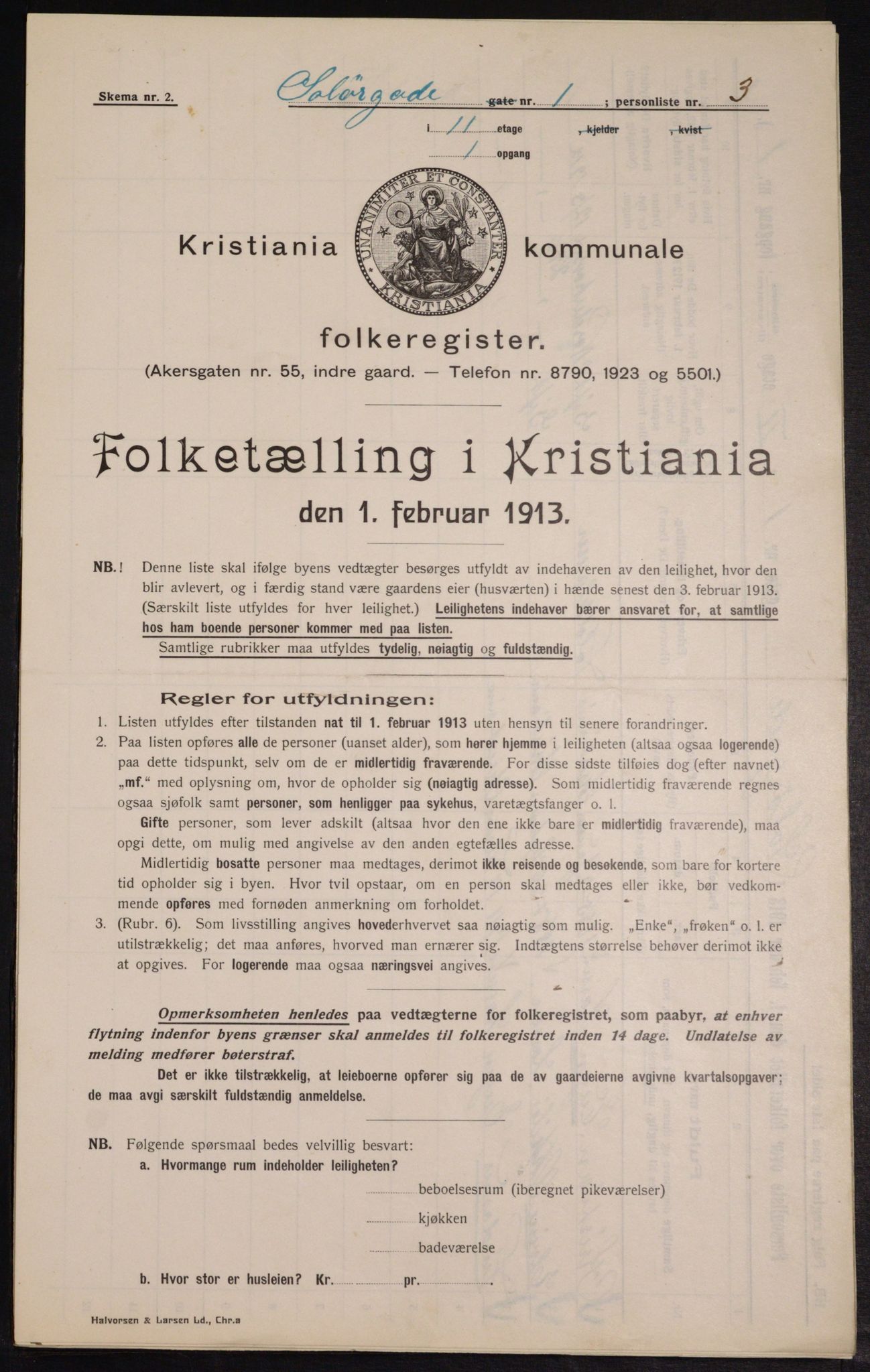 OBA, Municipal Census 1913 for Kristiania, 1913, p. 99729