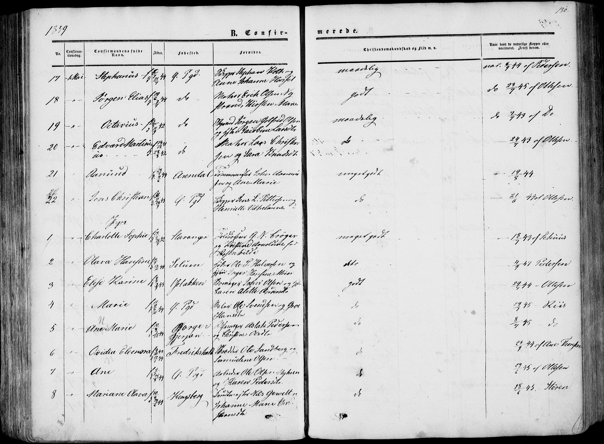 Porsgrunn kirkebøker , AV/SAKO-A-104/F/Fa/L0007: Parish register (official) no. 7, 1858-1877, p. 180