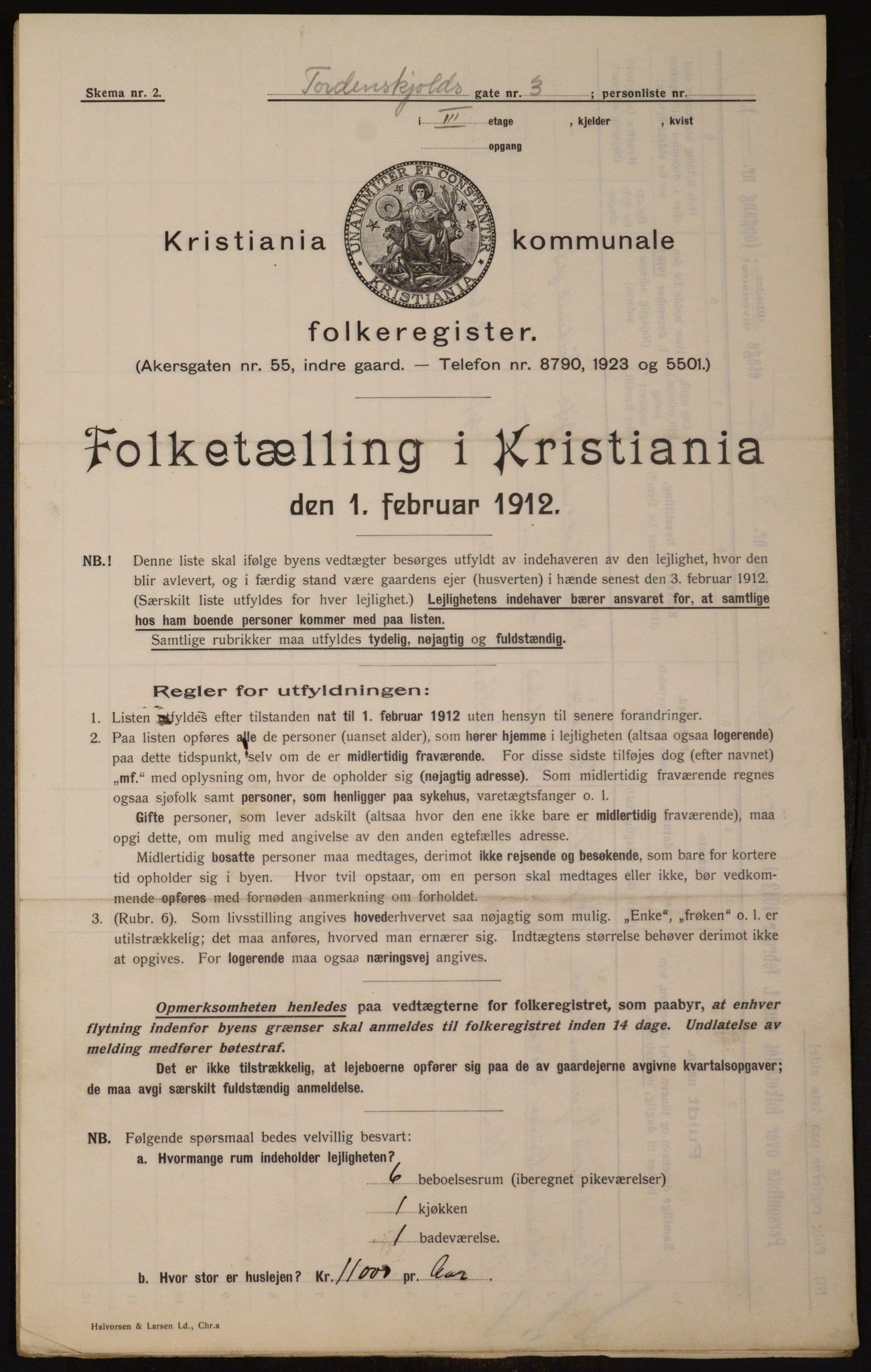 OBA, Municipal Census 1912 for Kristiania, 1912, p. 113708