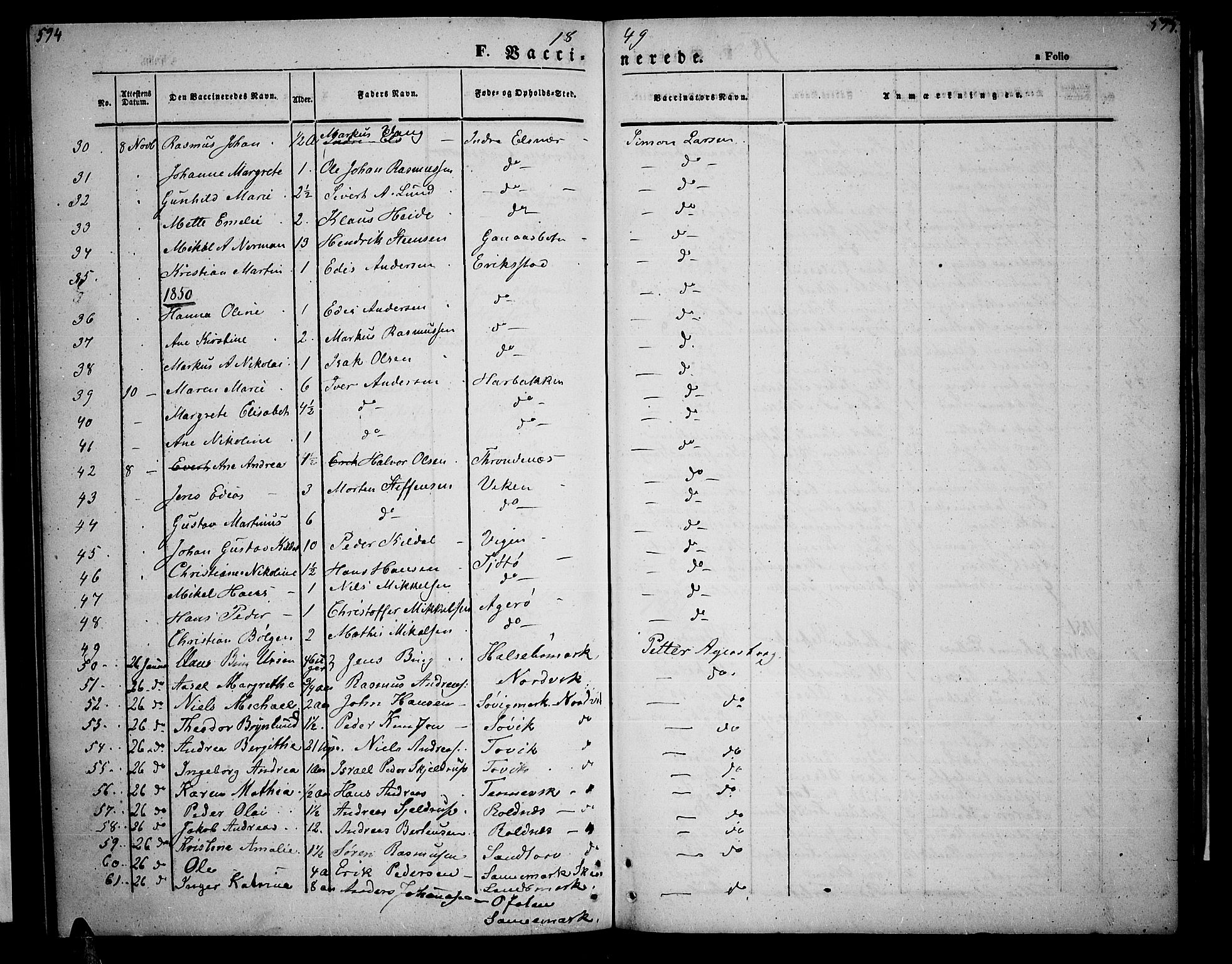 Trondenes sokneprestkontor, SATØ/S-1319/H/Hb/L0006klokker: Parish register (copy) no. 6, 1845-1855, p. 594-595
