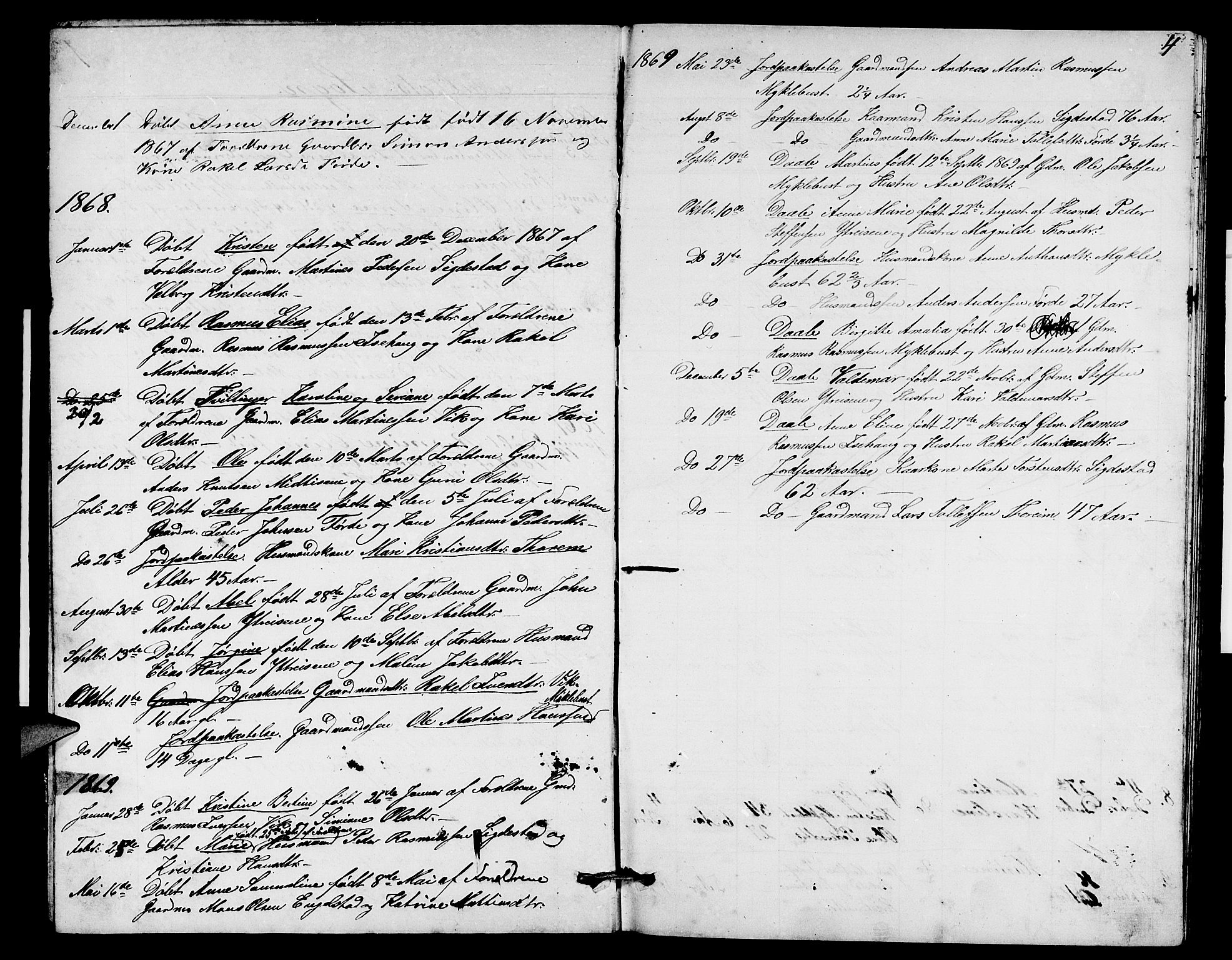 Davik sokneprestembete, AV/SAB-A-79701/H/Hab/Habd/L0001: Parish register (copy) no. D 1, 1866-1891, p. 4