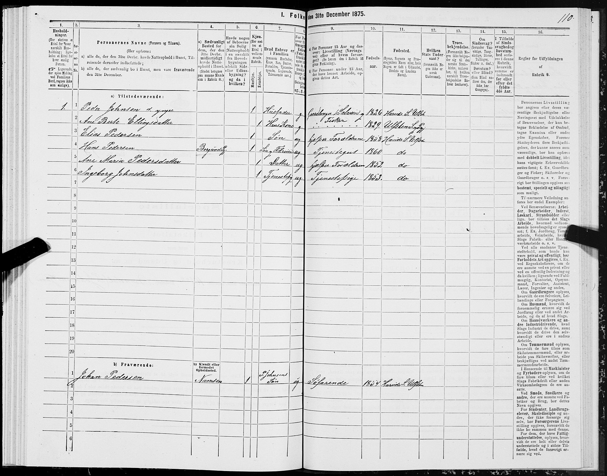 SAT, 1875 census for 1516P Ulstein, 1875, p. 4110