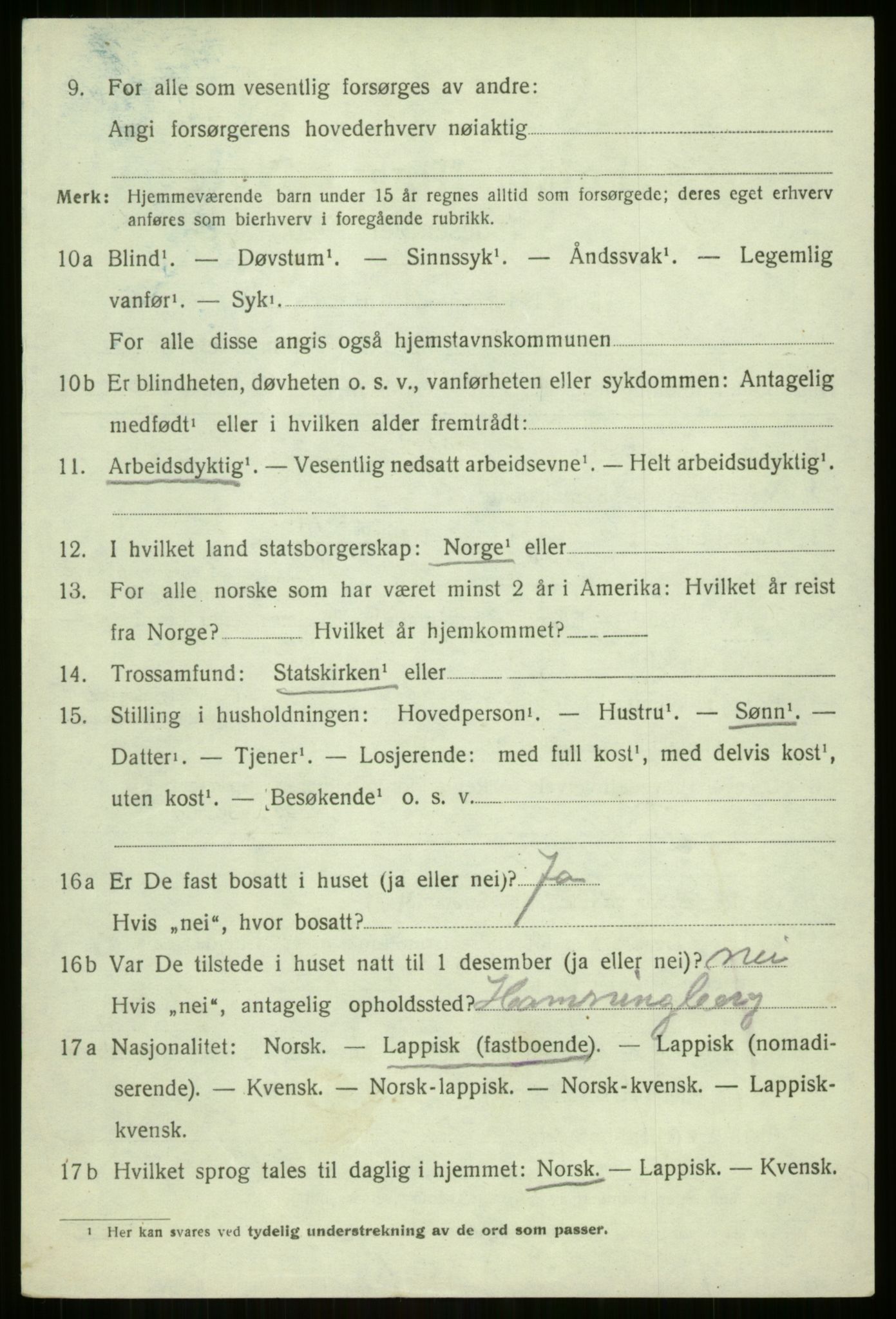 SATØ, 1920 census for Sørreisa, 1920, p. 2917