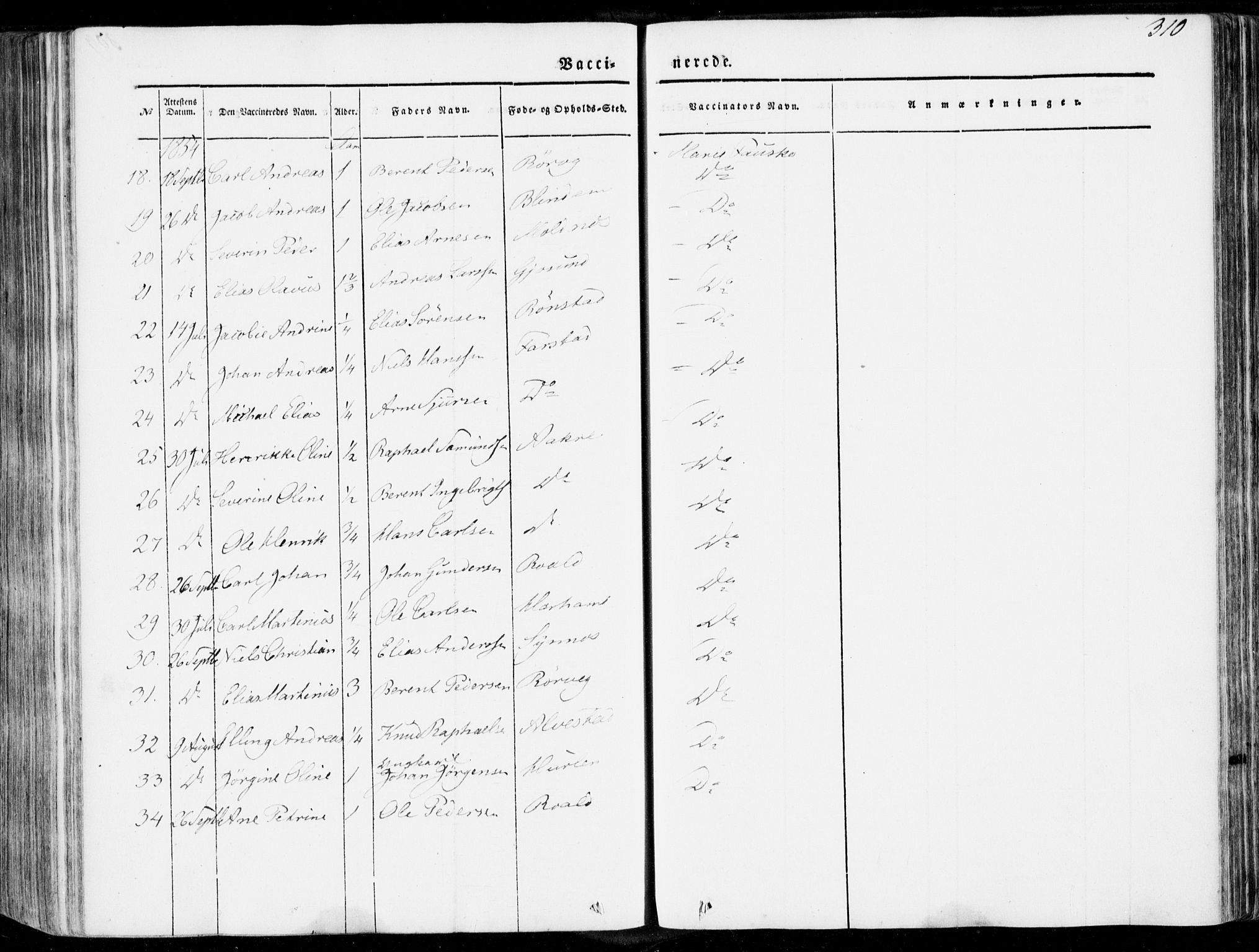 Ministerialprotokoller, klokkerbøker og fødselsregistre - Møre og Romsdal, SAT/A-1454/536/L0497: Parish register (official) no. 536A06, 1845-1865, p. 310