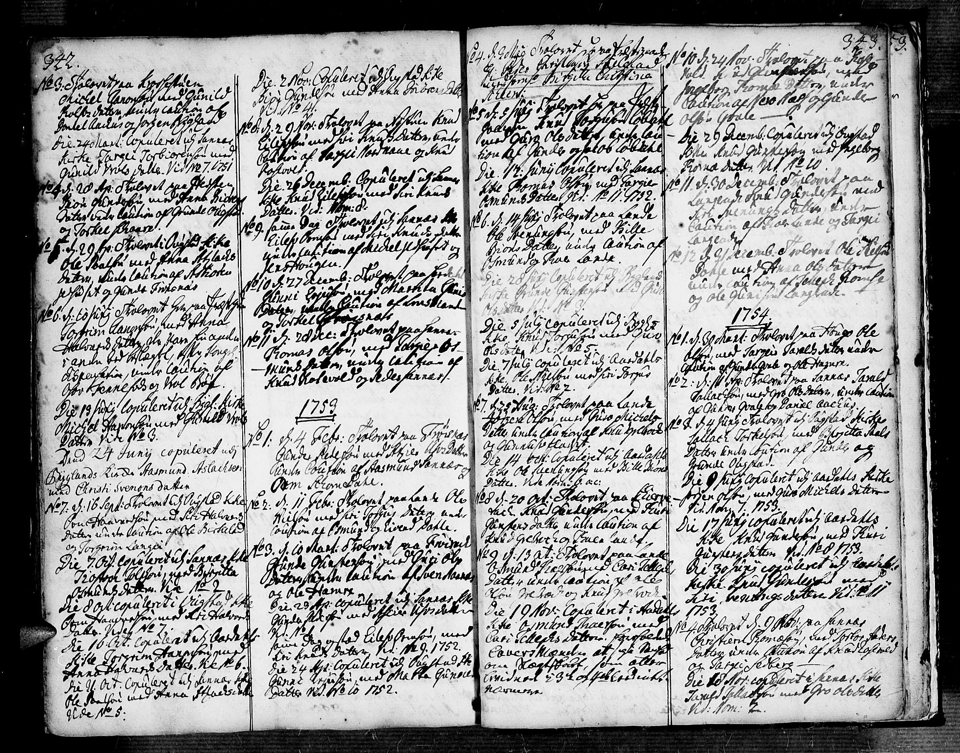 Bygland sokneprestkontor, AV/SAK-1111-0006/F/Fa/Fab/L0001: Parish register (official) no. A 1, 1725-1766, p. 342-343