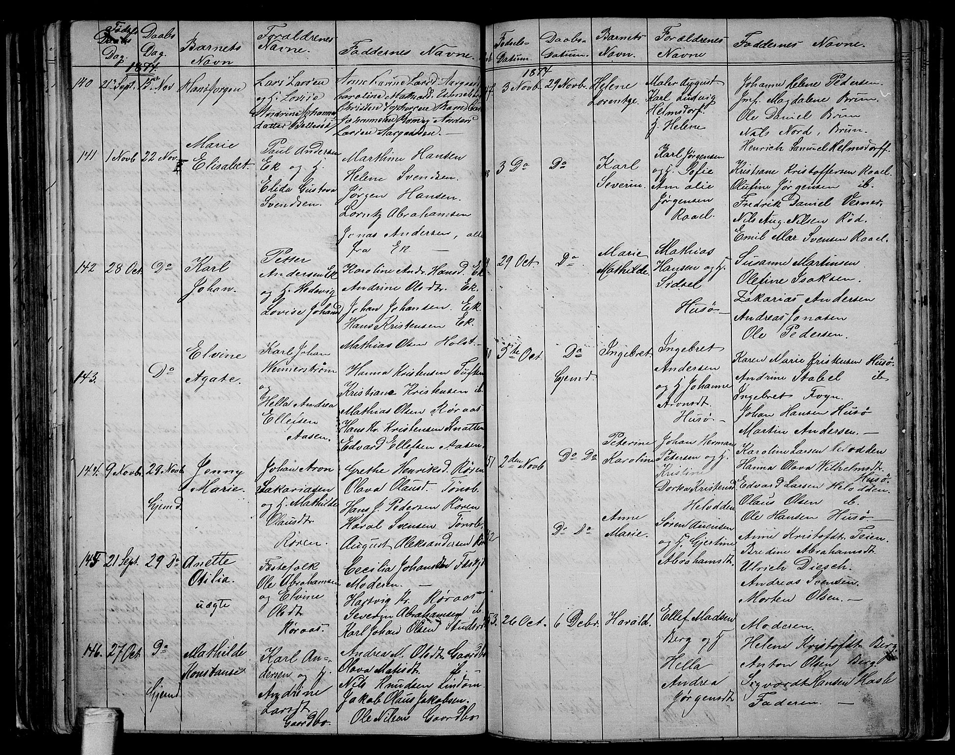 Sem kirkebøker, AV/SAKO-A-5/G/Ga/L0004: Parish register (copy) no. I 4, 1855-1877