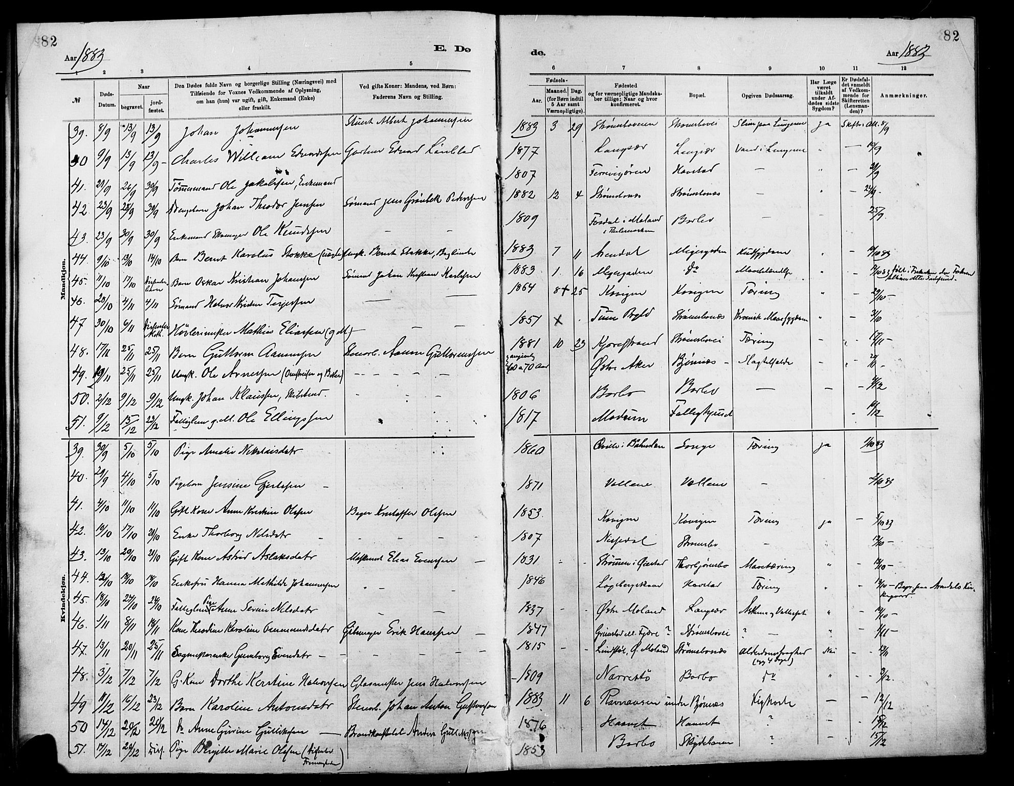 Barbu sokneprestkontor, AV/SAK-1111-0003/F/Fa/L0003: Parish register (official) no. A 3, 1883-1898, p. 82