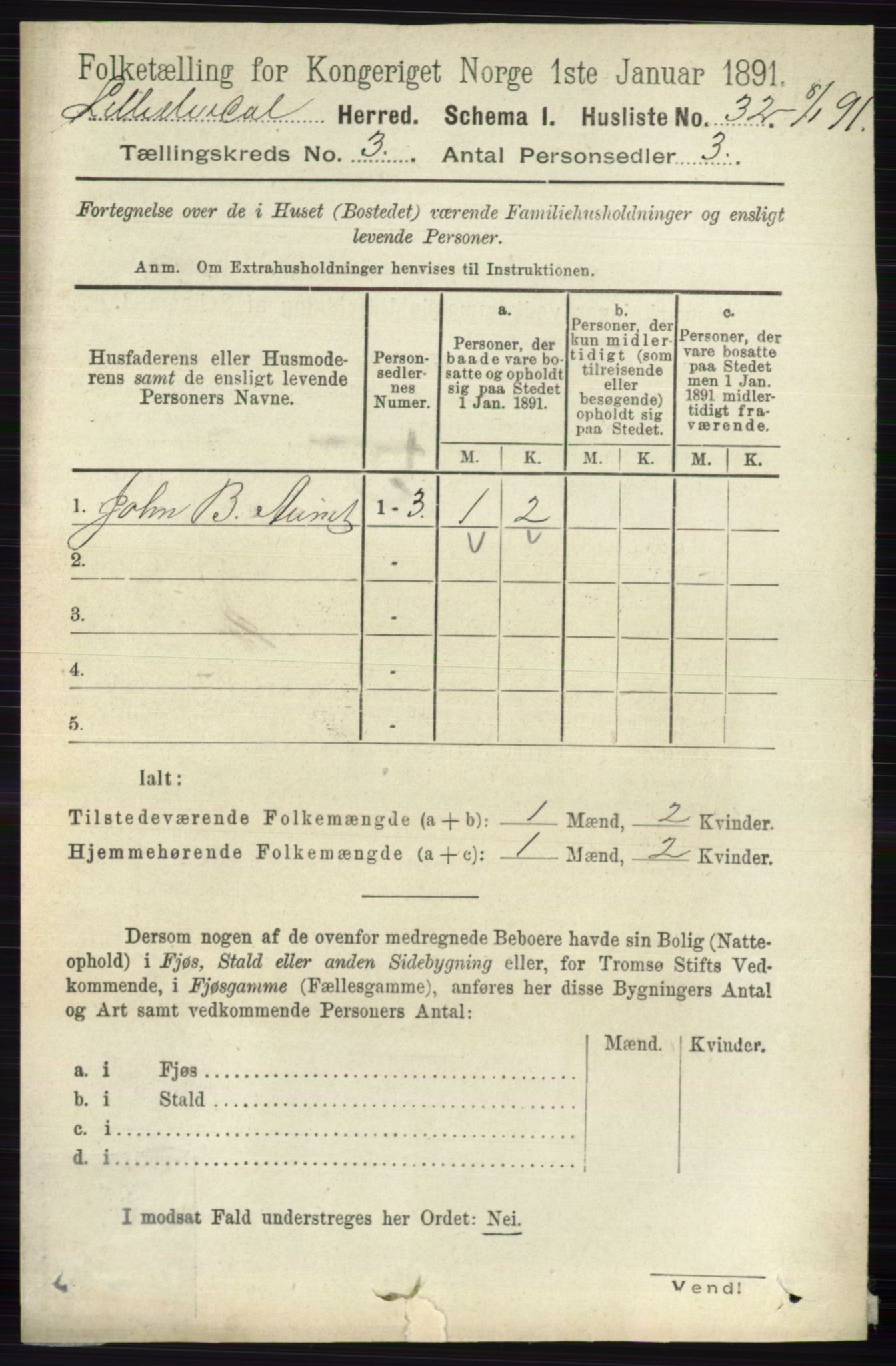 RA, 1891 census for 0438 Lille Elvedalen, 1891, p. 1026