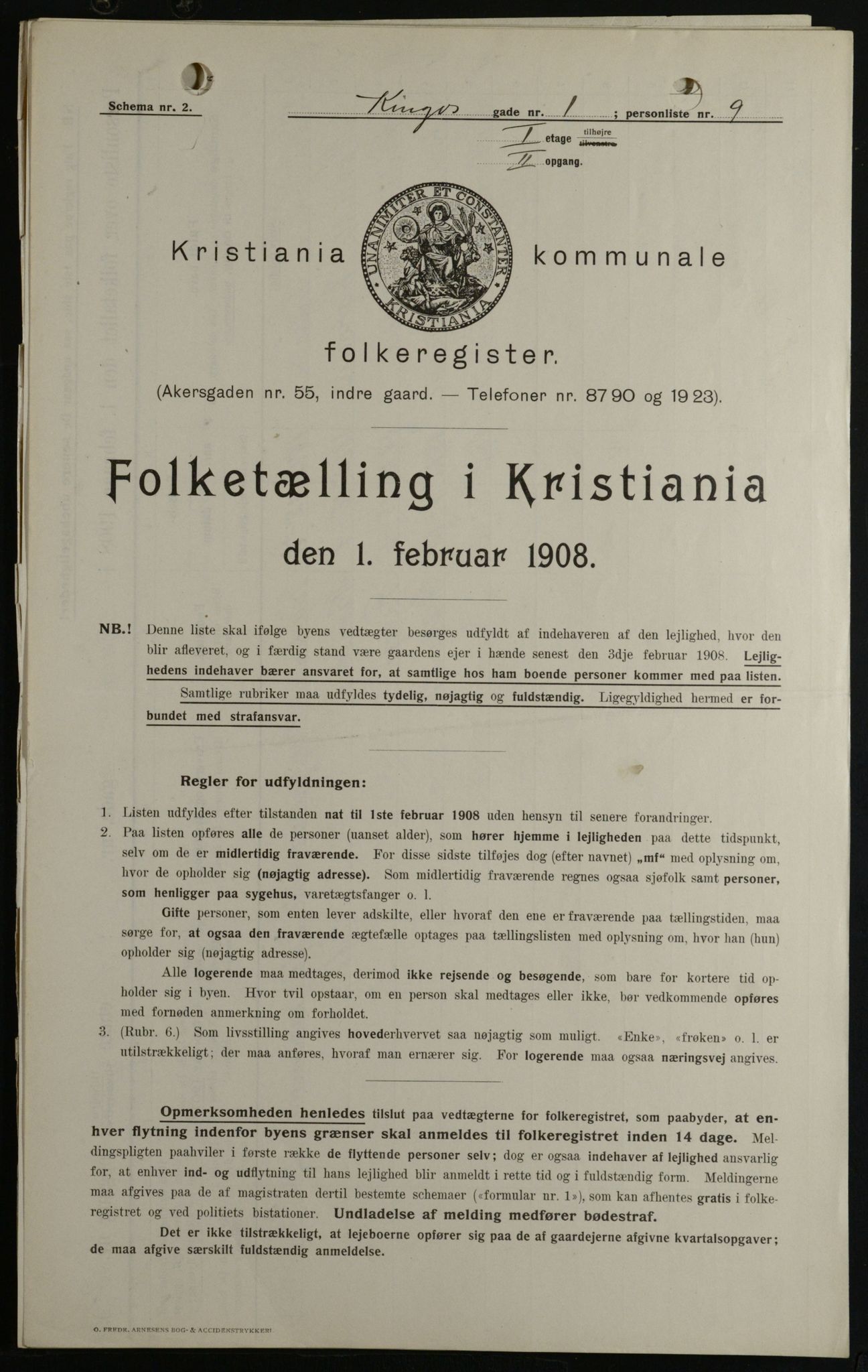 OBA, Municipal Census 1908 for Kristiania, 1908, p. 44331