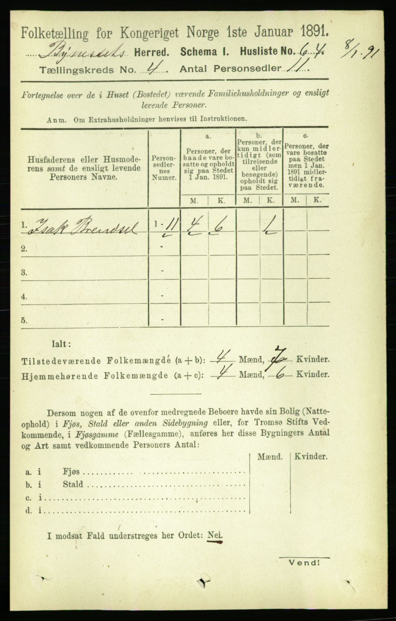 RA, 1891 census for 1655 Byneset, 1891, p. 1572