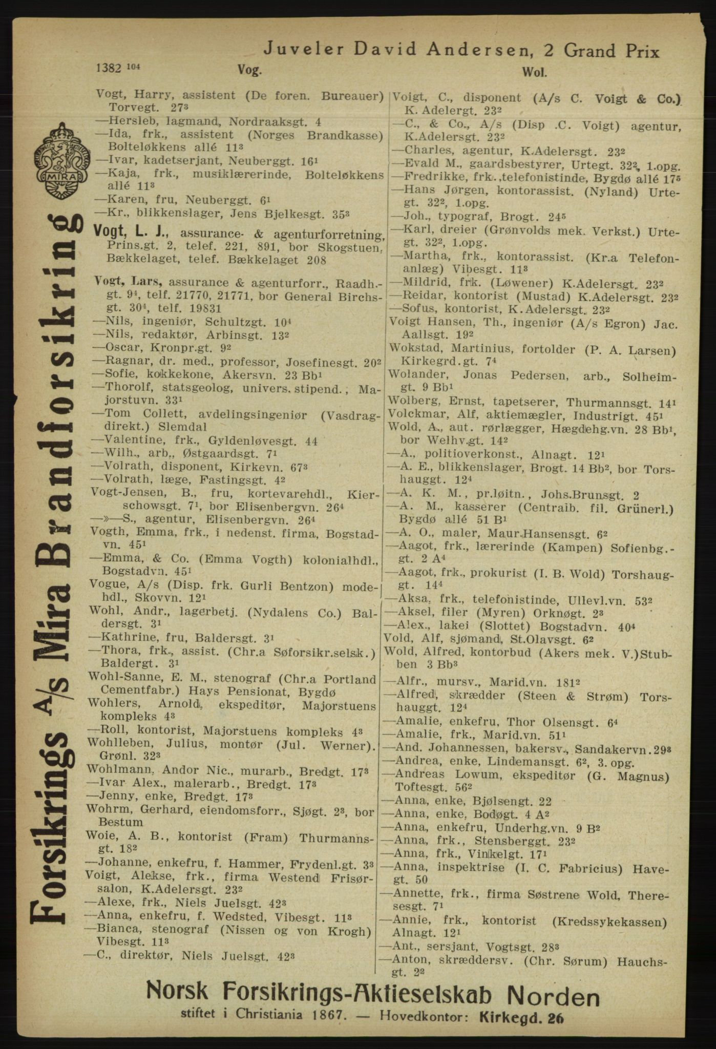 Kristiania/Oslo adressebok, PUBL/-, 1918, p. 1511