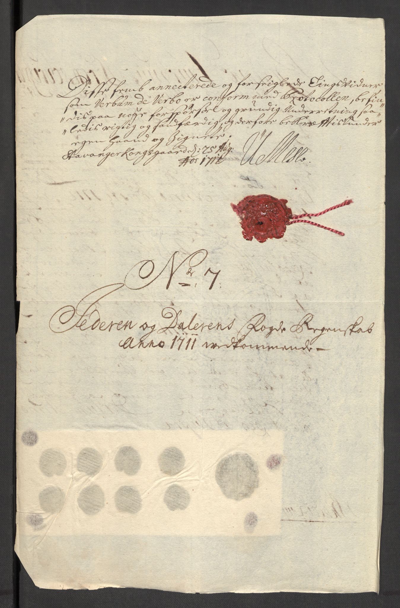 Rentekammeret inntil 1814, Reviderte regnskaper, Fogderegnskap, AV/RA-EA-4092/R46/L2735: Fogderegnskap Jæren og Dalane, 1711, p. 61