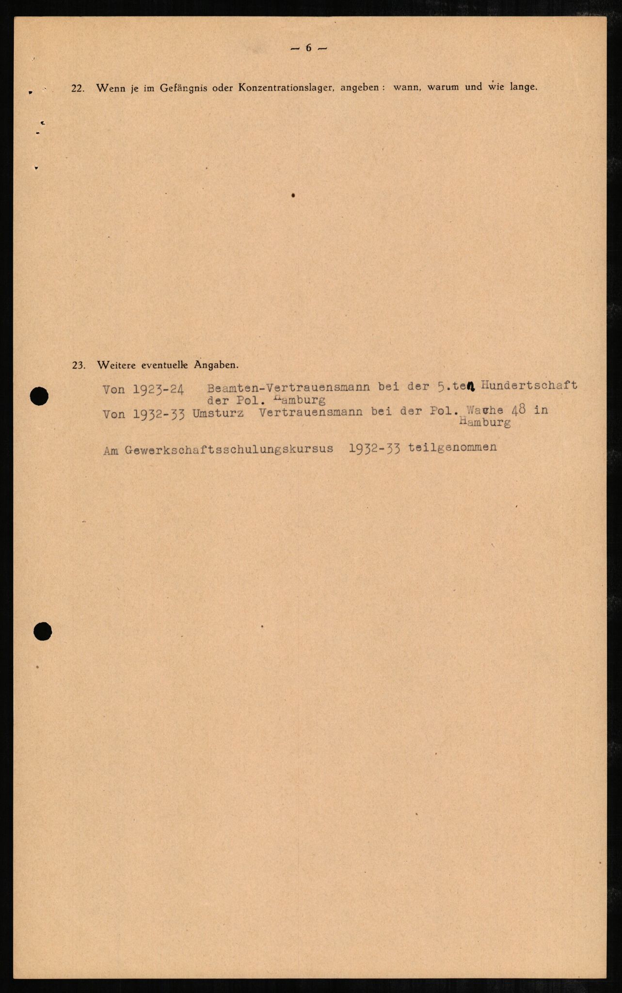 Forsvaret, Forsvarets overkommando II, RA/RAFA-3915/D/Db/L0002: CI Questionaires. Tyske okkupasjonsstyrker i Norge. Tyskere., 1945-1946, p. 187
