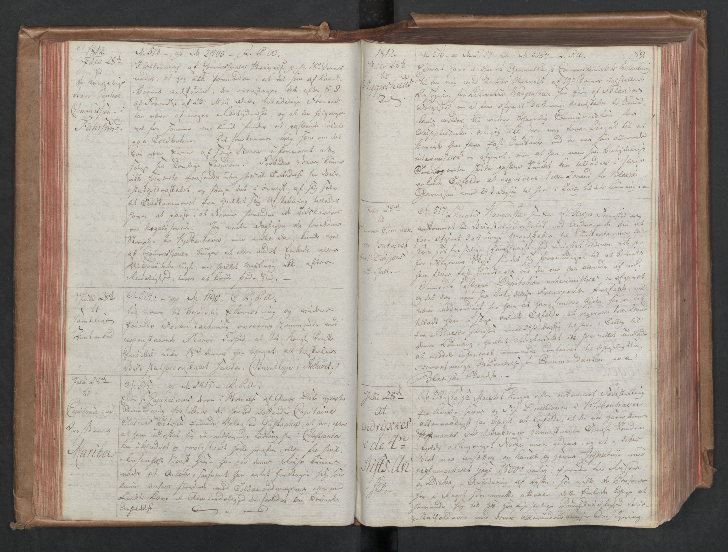 Stattholderembetet 1810-1814, 1. kontor (Kontor A), AV/RA-EA-2872/Bc/L0002: Korrespondanseprotokoll, 1812-1814, p. 88b-89a
