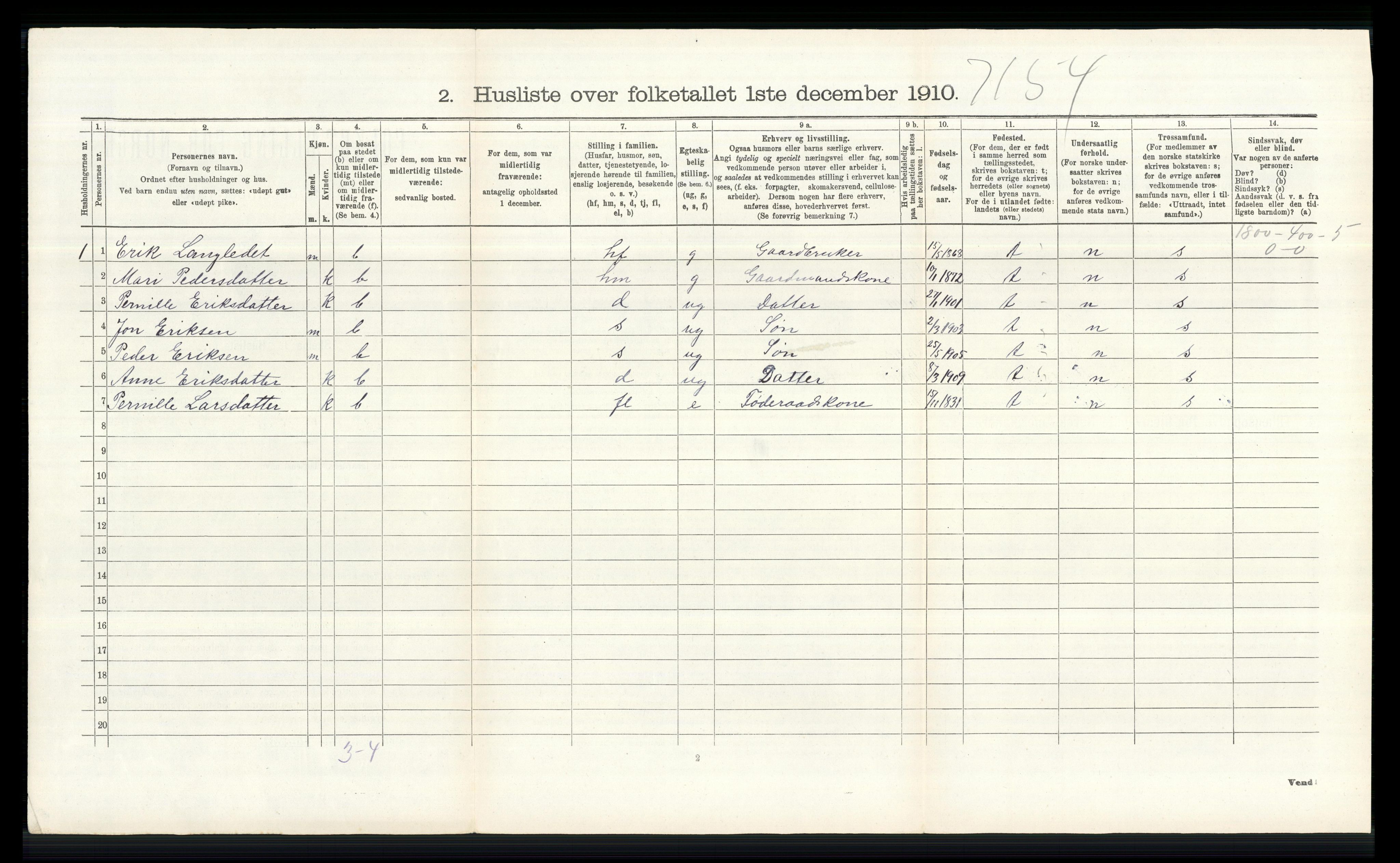 RA, 1910 census for Skjåk, 1910, p. 753