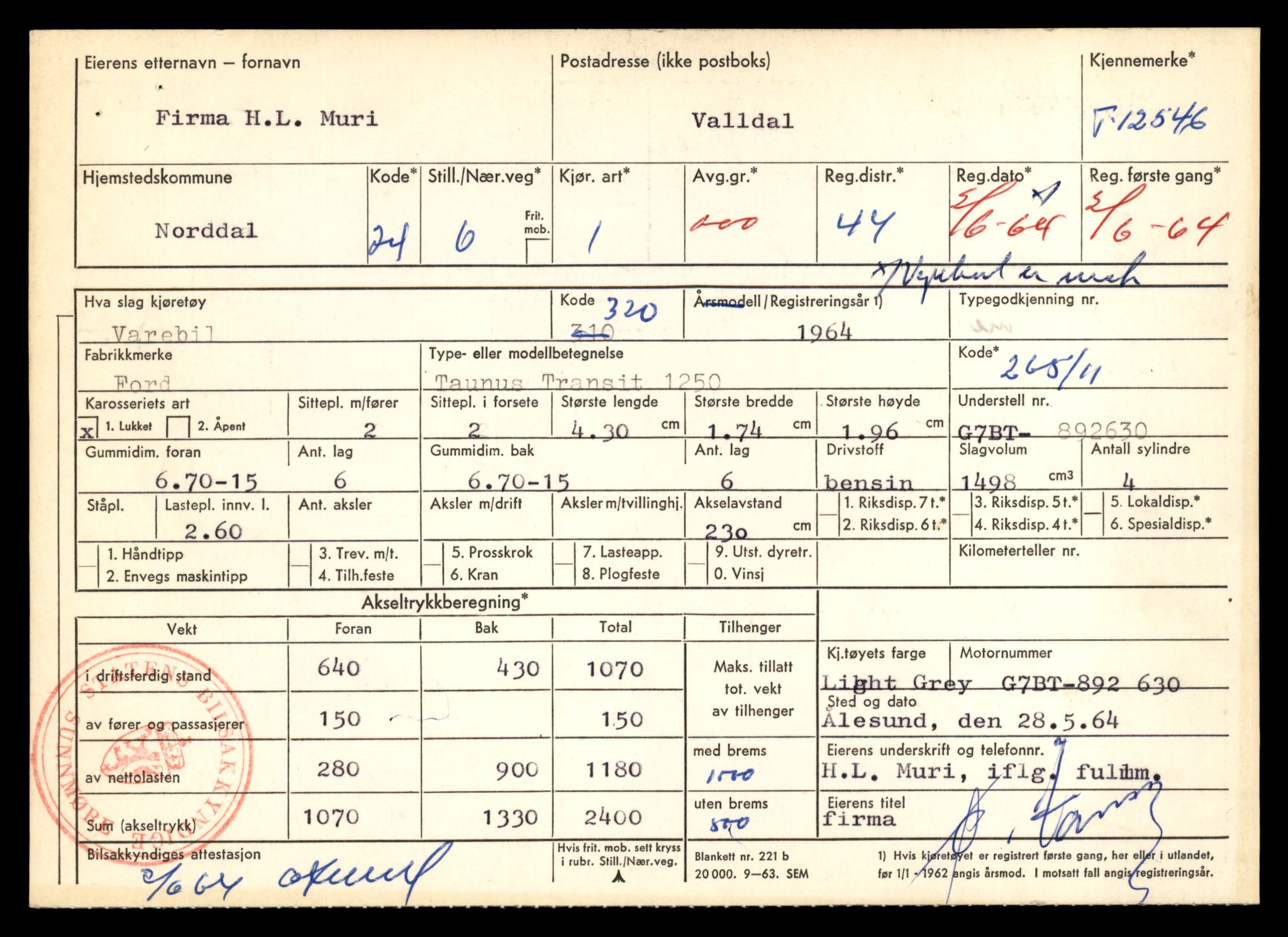 Møre og Romsdal vegkontor - Ålesund trafikkstasjon, AV/SAT-A-4099/F/Fe/L0034: Registreringskort for kjøretøy T 12500 - T 12652, 1927-1998, p. 830