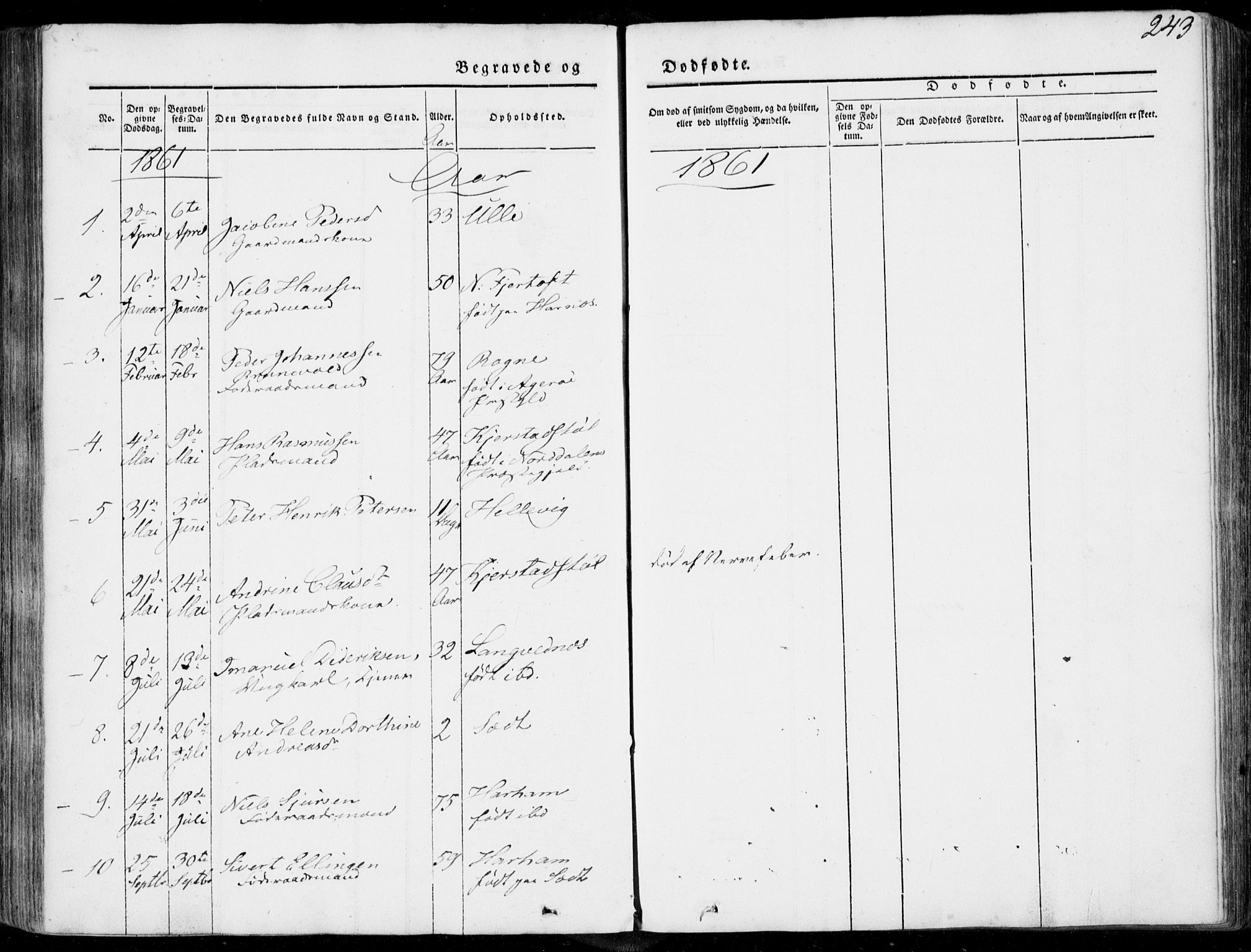 Ministerialprotokoller, klokkerbøker og fødselsregistre - Møre og Romsdal, AV/SAT-A-1454/536/L0497: Parish register (official) no. 536A06, 1845-1865, p. 243