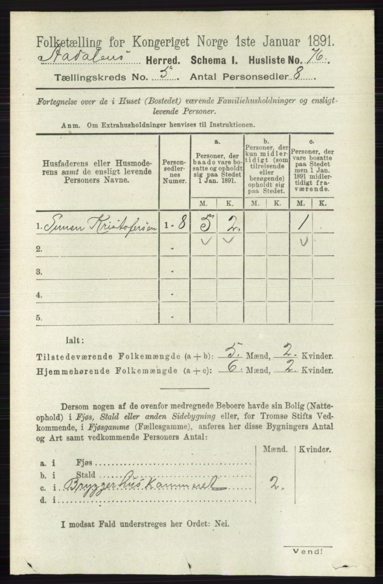 RA, 1891 census for 0614 Ådal, 1891, p. 2003