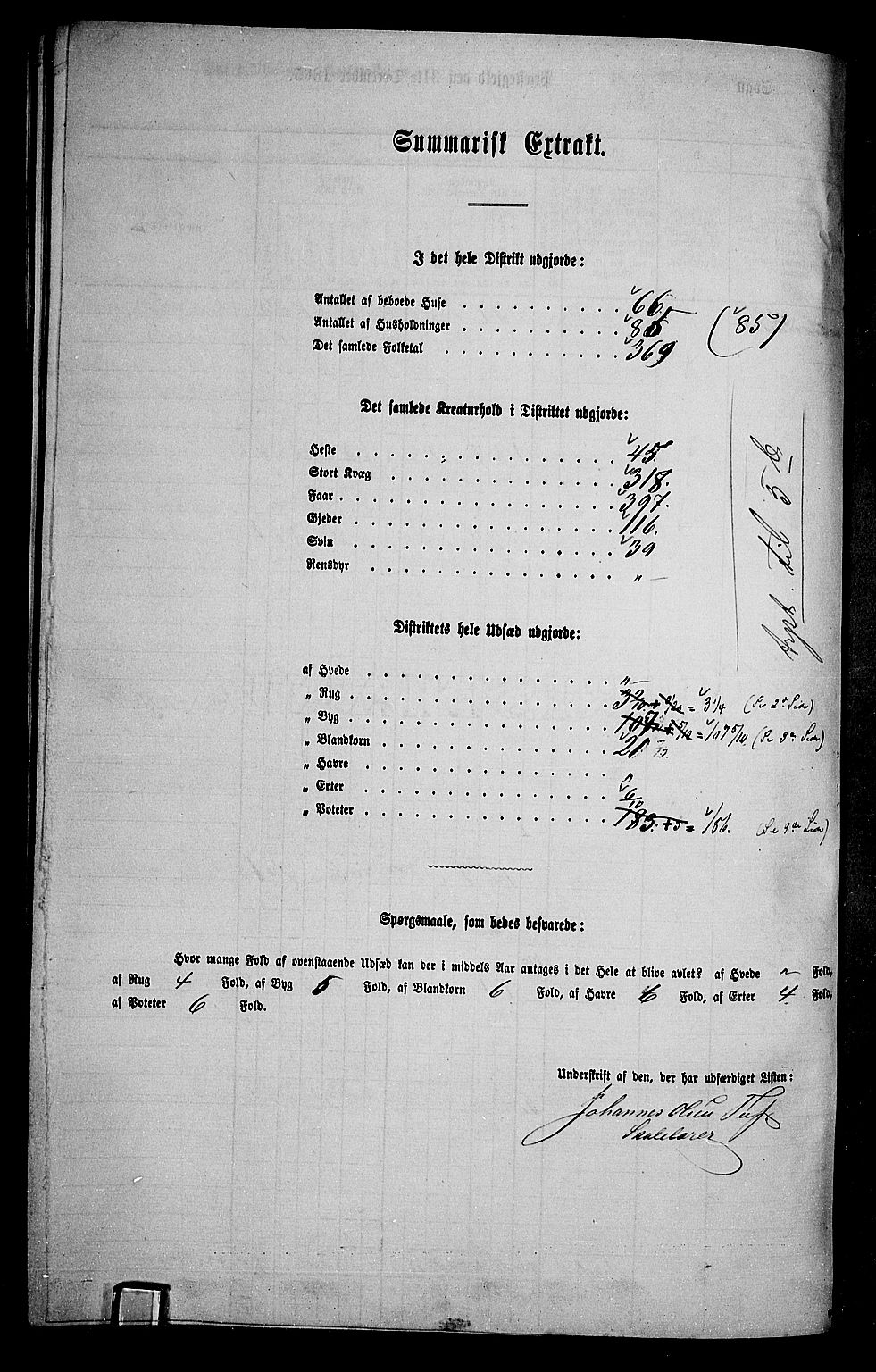 RA, 1865 census for Vestre Slidre, 1865, p. 91