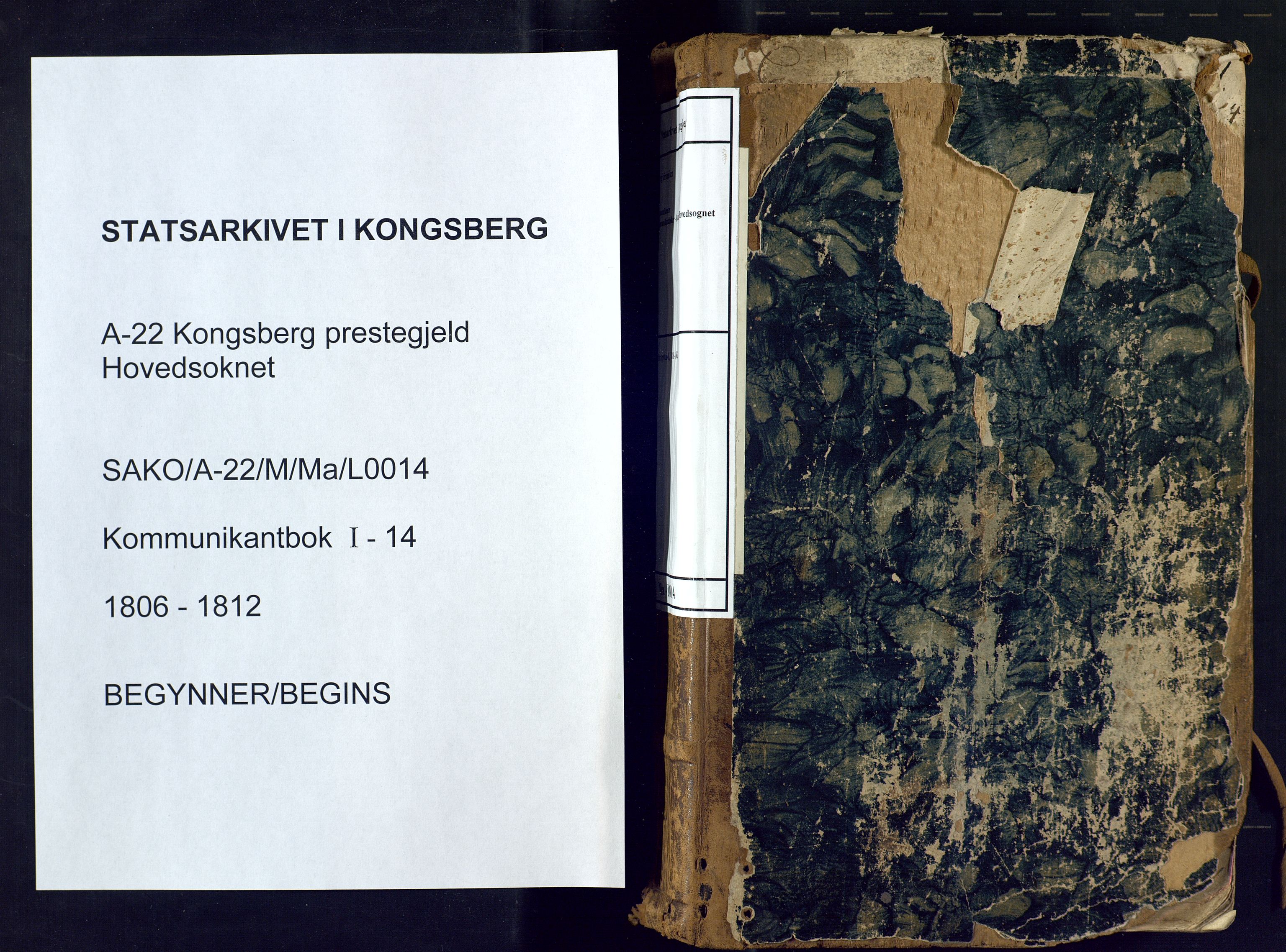Kongsberg kirkebøker, SAKO/A-22/M/Ma/L0014: Communicants register no. 14, 1806-1812