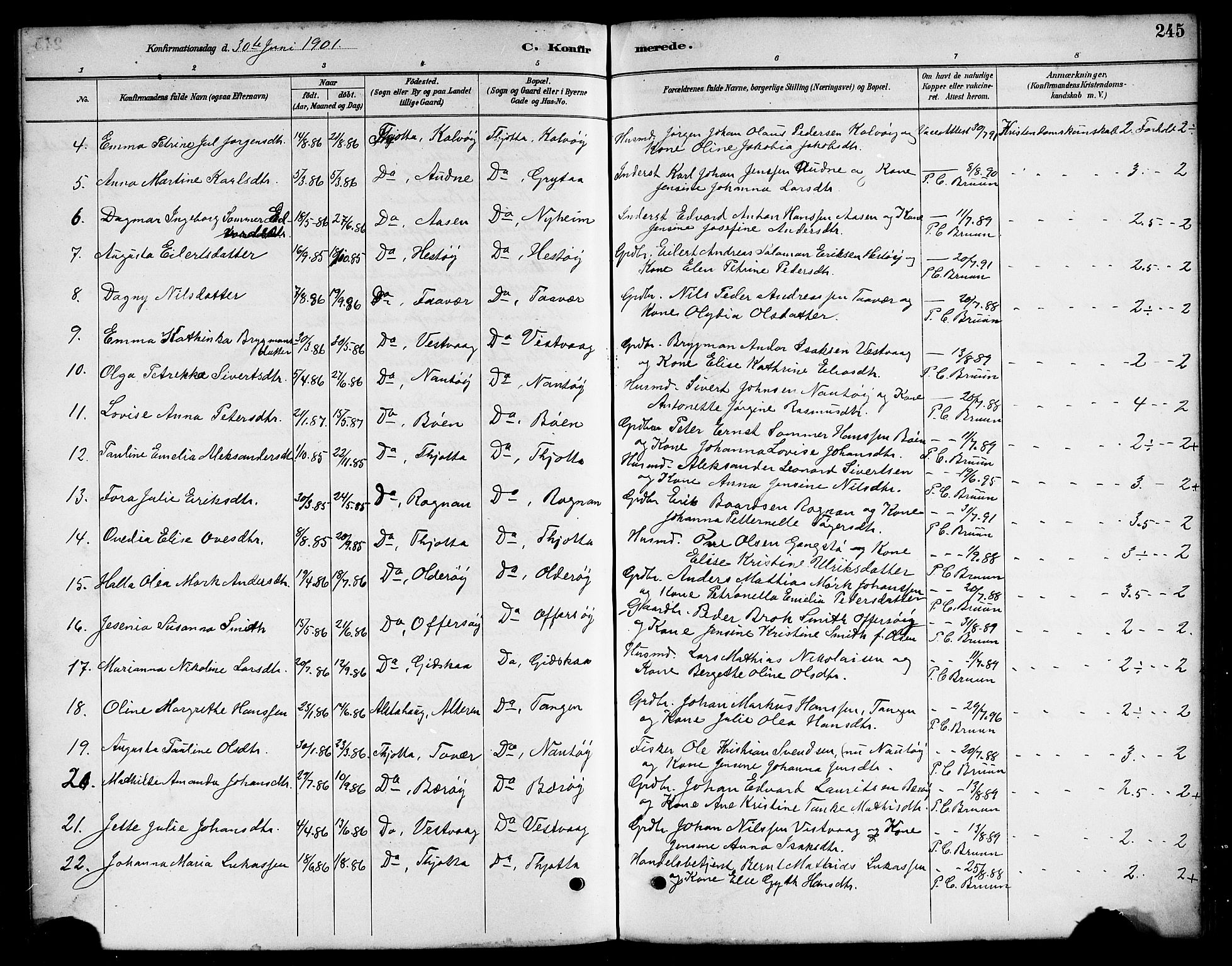 Ministerialprotokoller, klokkerbøker og fødselsregistre - Nordland, AV/SAT-A-1459/817/L0268: Parish register (copy) no. 817C03, 1884-1920, p. 245