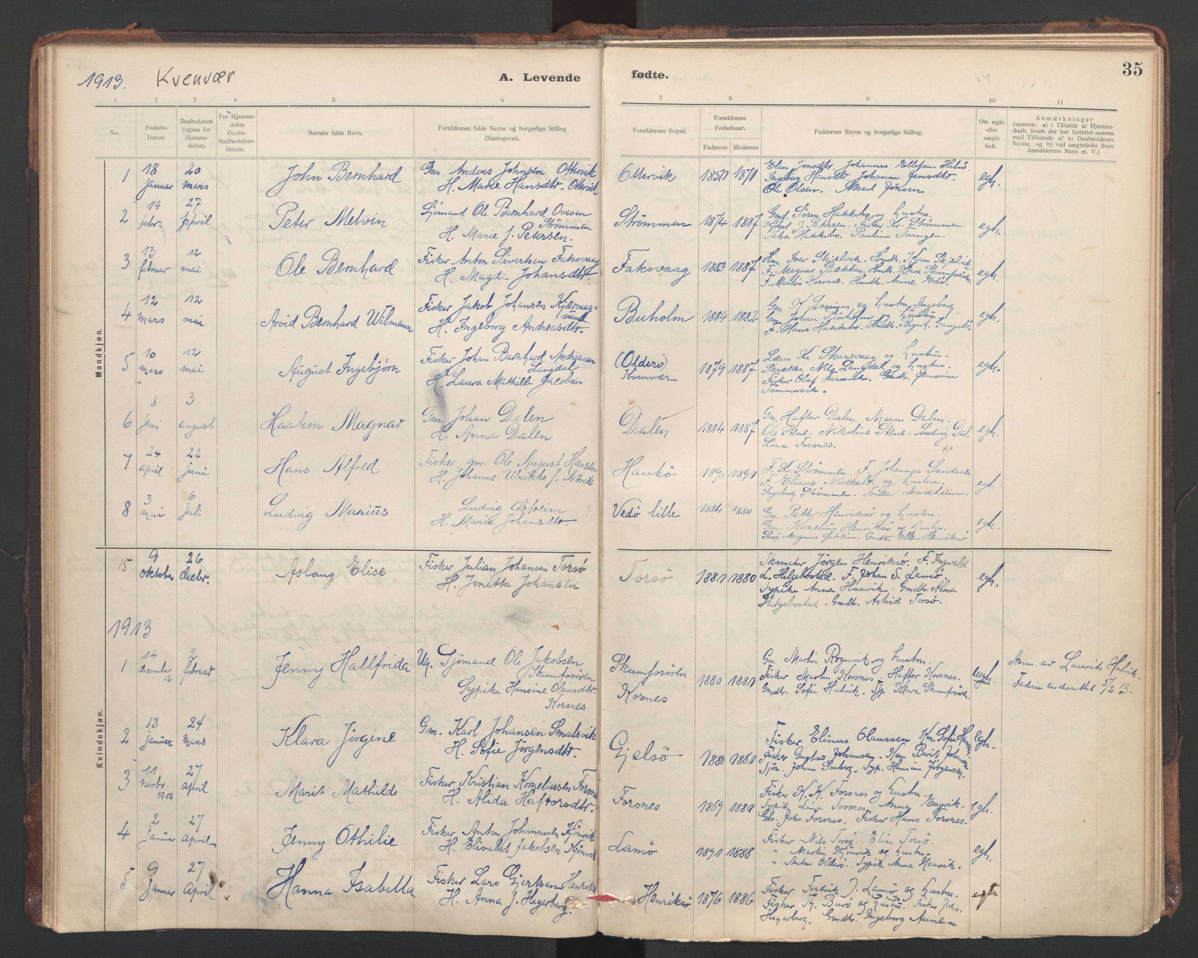 Ministerialprotokoller, klokkerbøker og fødselsregistre - Sør-Trøndelag, SAT/A-1456/635/L0552: Parish register (official) no. 635A02, 1899-1919, p. 35