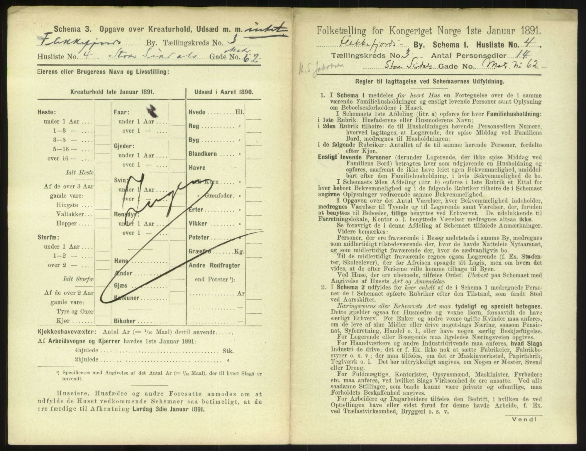 RA, 1891 census for 1004 Flekkefjord, 1891, p. 144