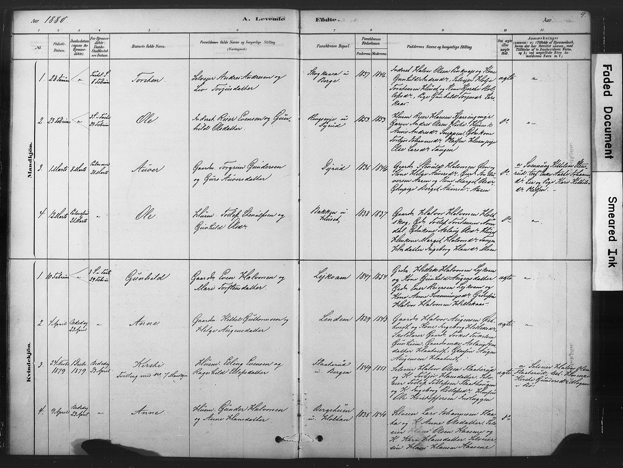 Sauherad kirkebøker, SAKO/A-298/F/Fb/L0002: Parish register (official) no. II 2, 1878-1901, p. 9