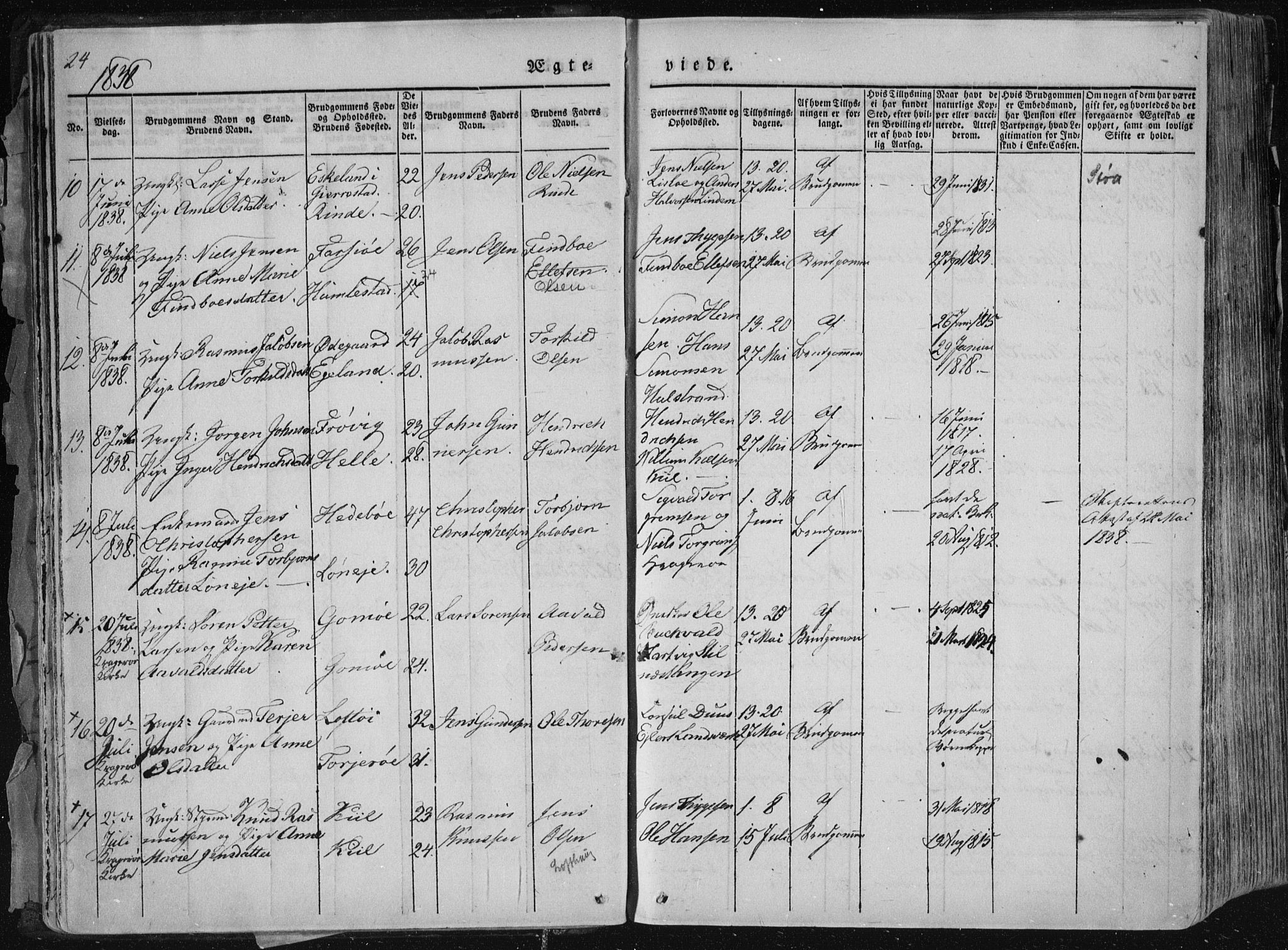 Sannidal kirkebøker, SAKO/A-296/F/Fa/L0007: Parish register (official) no. 7, 1831-1854, p. 24
