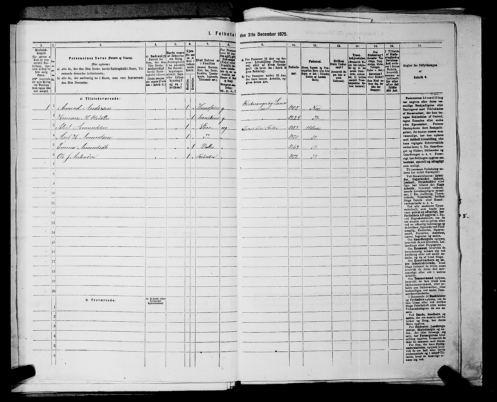 RA, 1875 census for 0236P Nes, 1875, p. 2274