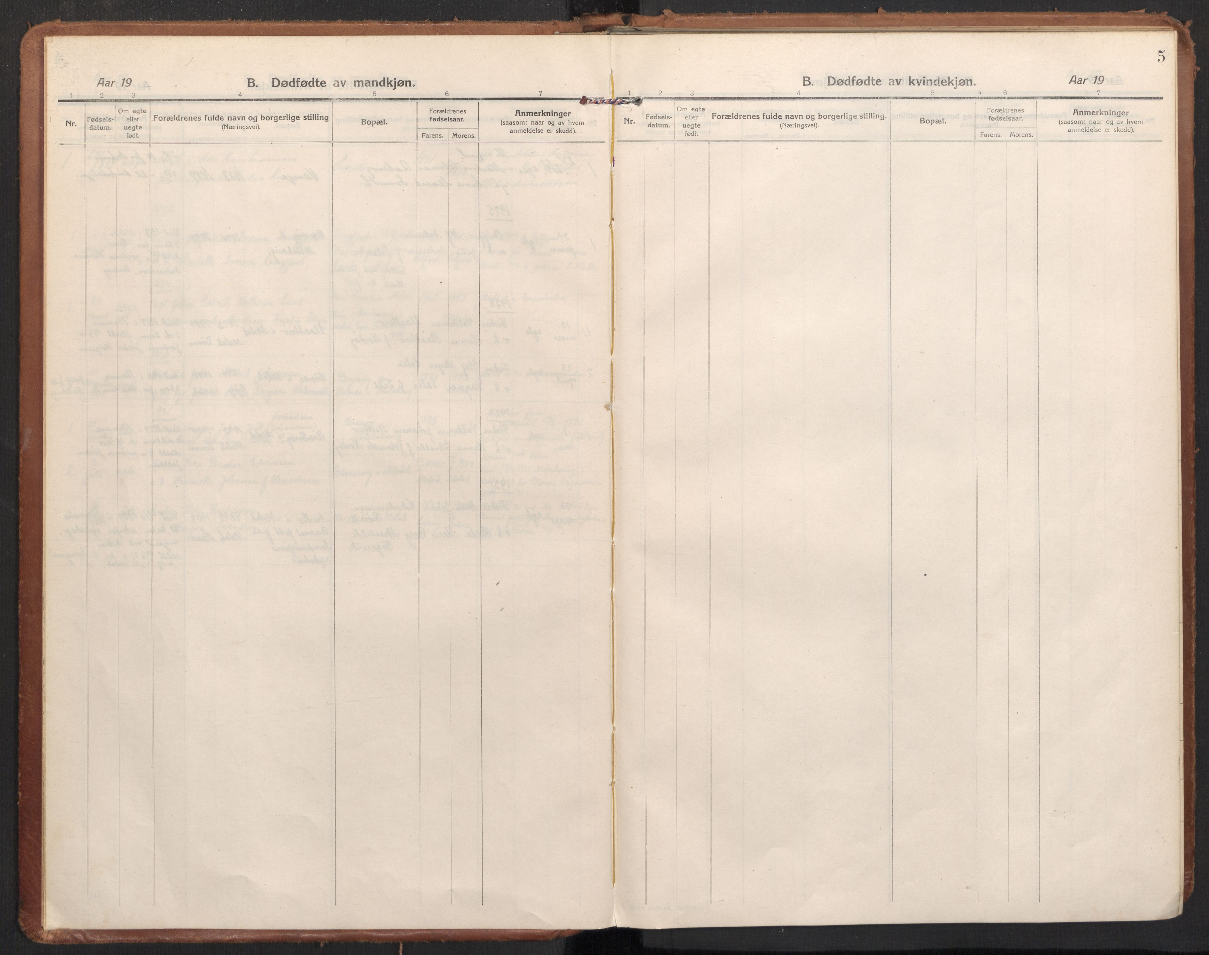Ministerialprotokoller, klokkerbøker og fødselsregistre - Nordland, SAT/A-1459/830/L0456: Parish register (official) no. 830A20, 1914-1937, p. 5