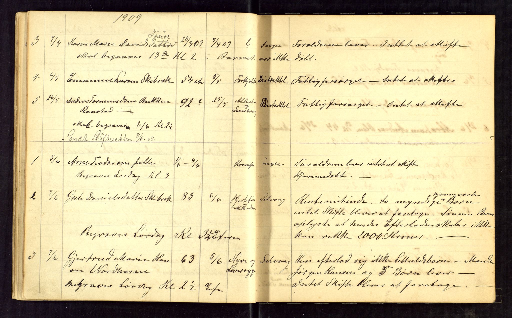 Lista lensmannskontor, AV/SAK-1241-0030/F/Fe/L0001/0001: Dødsfallsprotokoller nr 12 / Dødsfallsprotokoll, 1905-1911