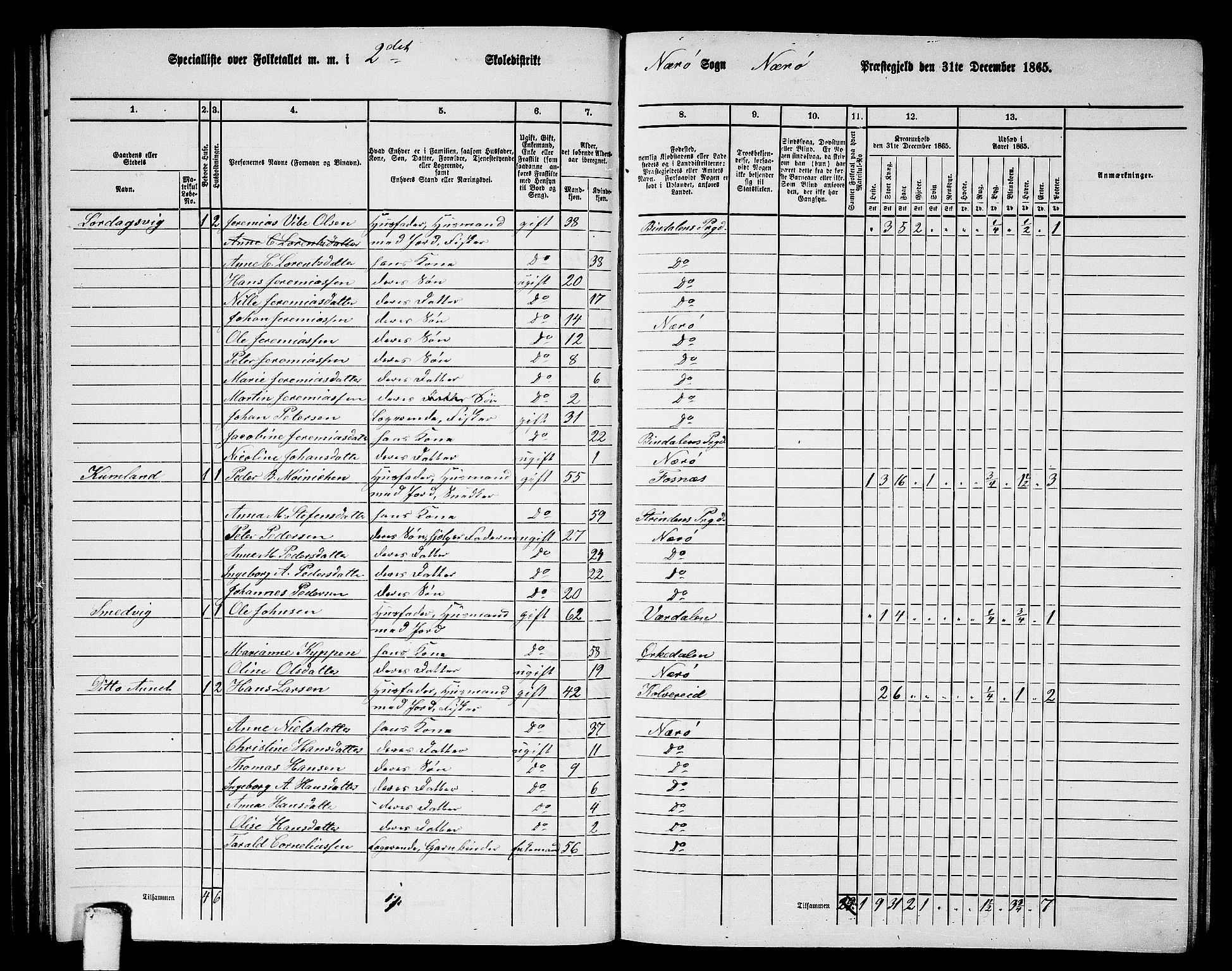 RA, 1865 census for Nærøy, 1865, p. 63