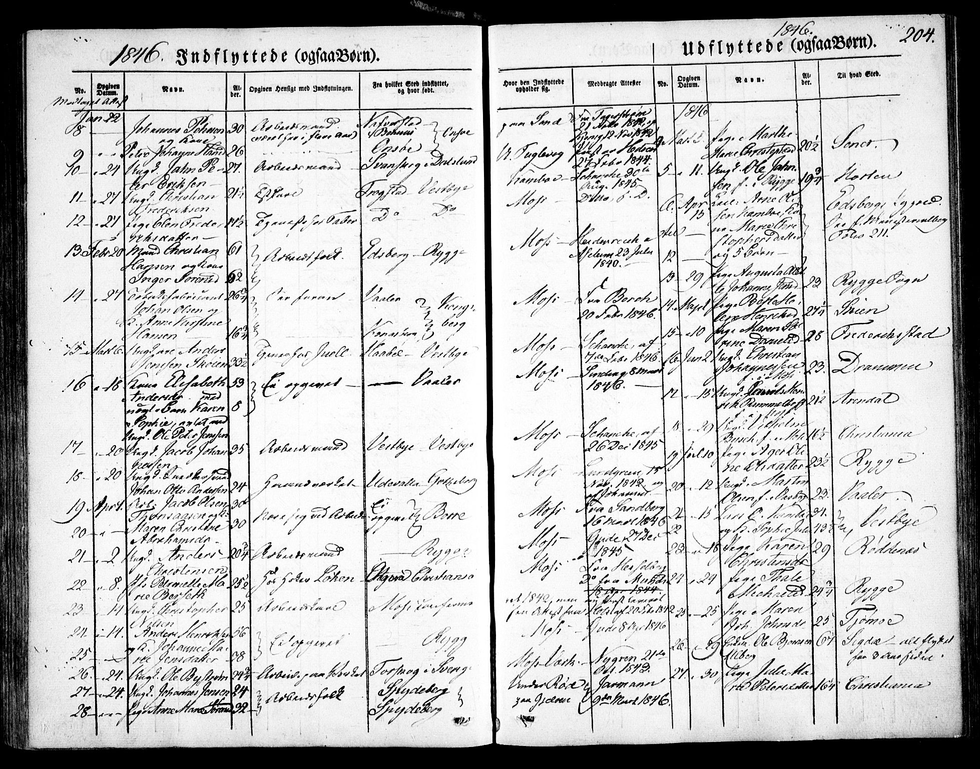 Moss prestekontor Kirkebøker, SAO/A-2003/F/Fa/L0007: Parish register (official) no. I 7, 1845-1851, p. 204